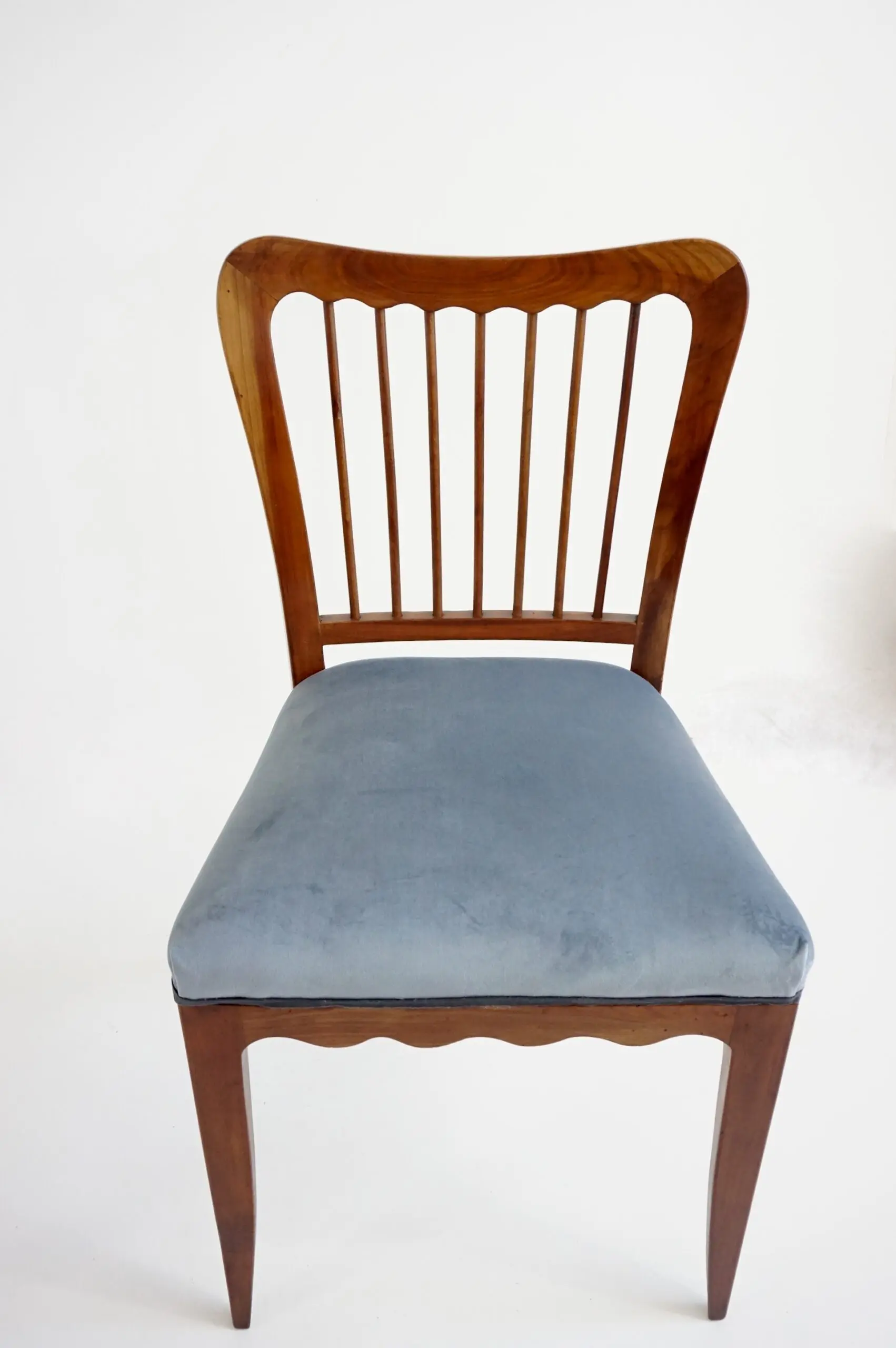 set of six cherrywood Paolo Buffa ondulations dining chairs, 1950 — photo 17