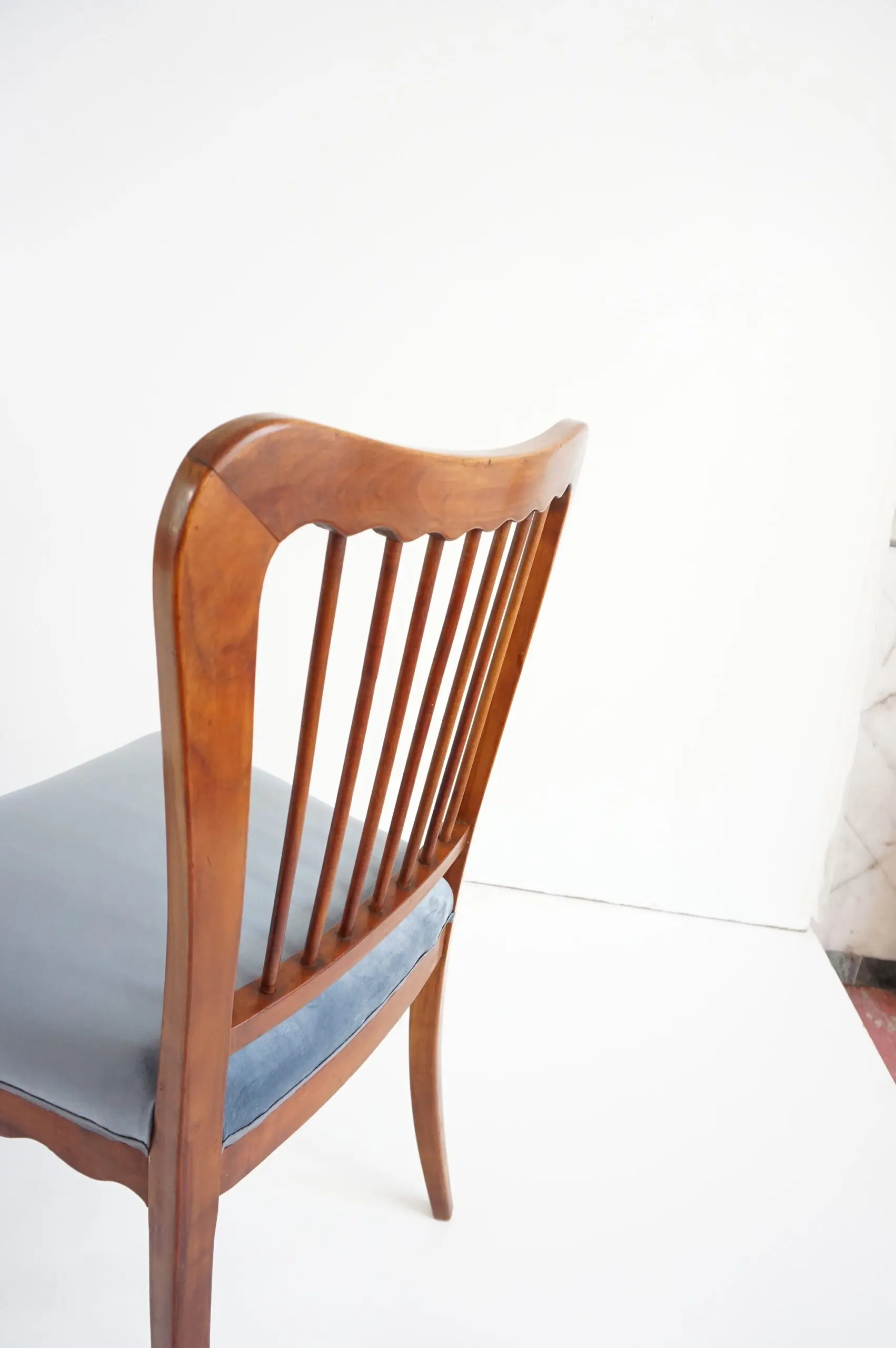 set of six cherrywood Paolo Buffa ondulations dining chairs, 1950 — photo 5