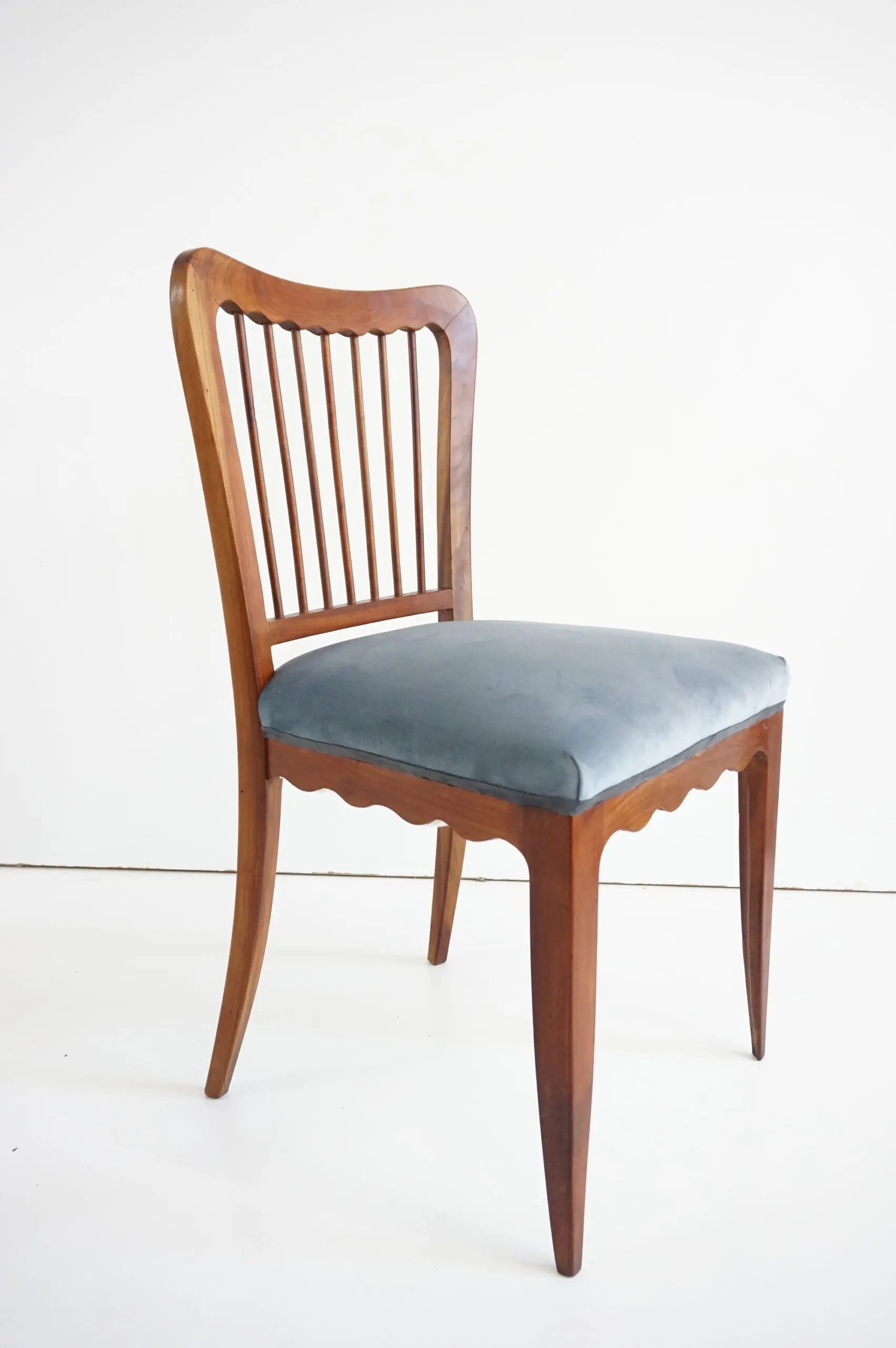 set of six cherrywood Paolo Buffa ondulations dining chairs, 1950 — photo 10