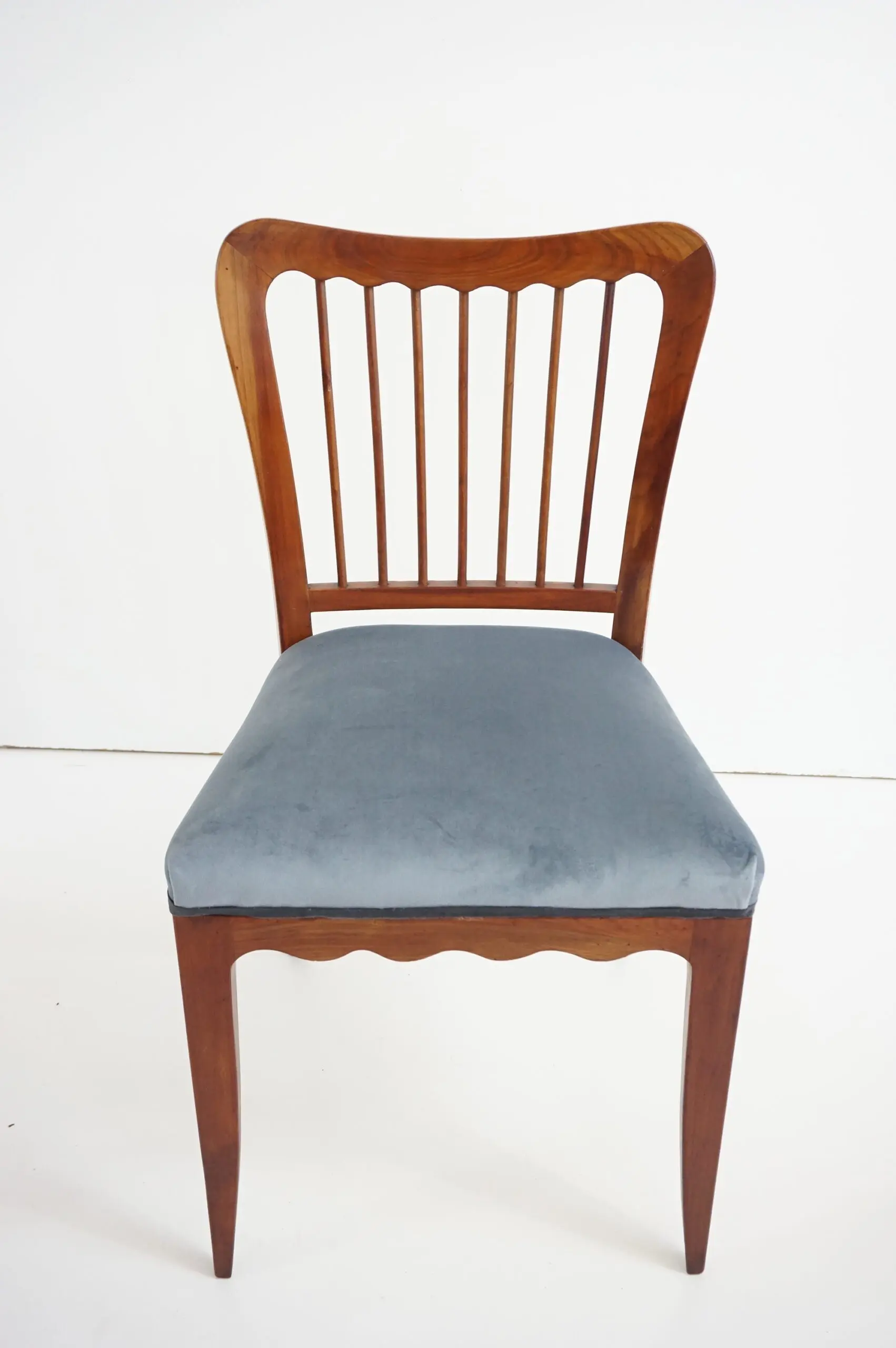 set of six cherrywood Paolo Buffa ondulations dining chairs, 1950 — photo 7