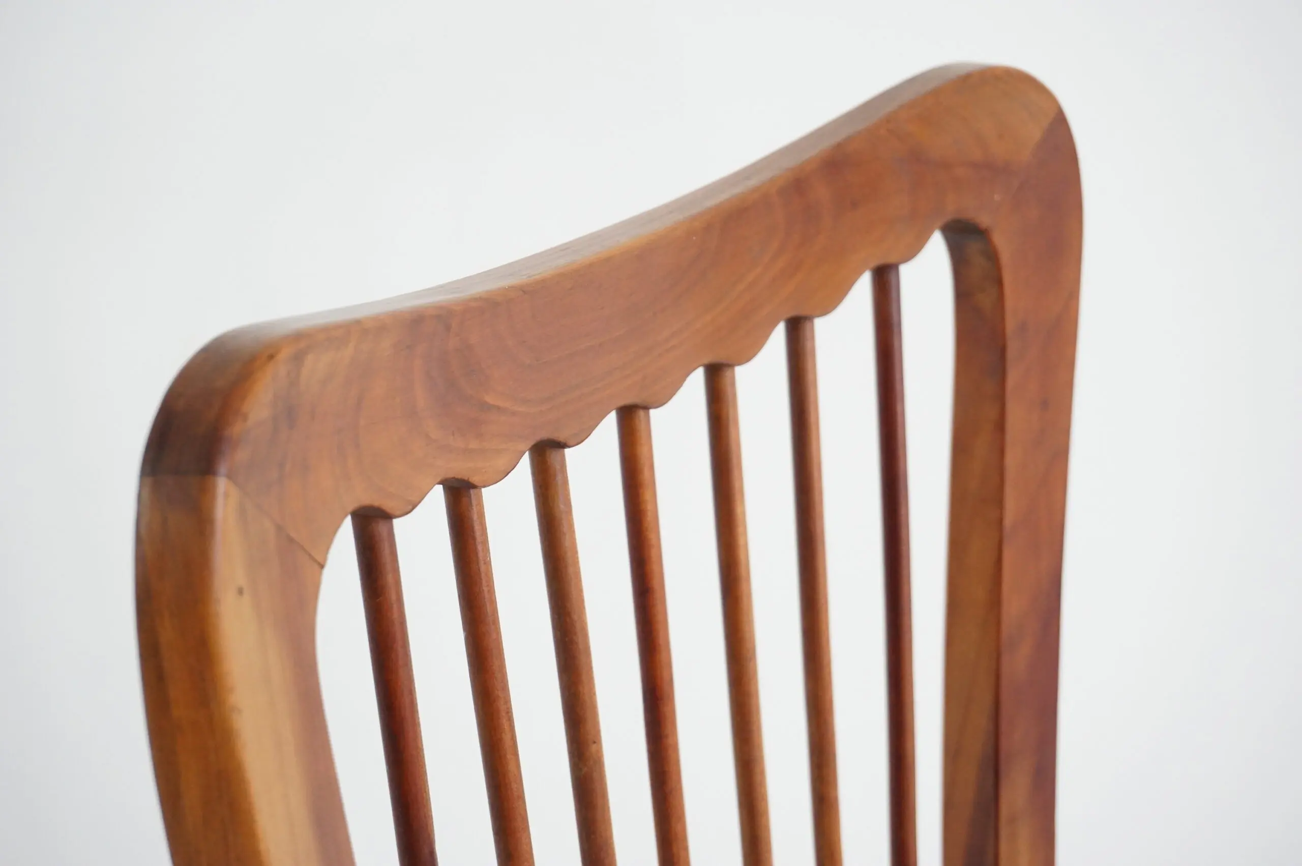 set of six cherrywood Paolo Buffa ondulations dining chairs, 1950 — photo 13