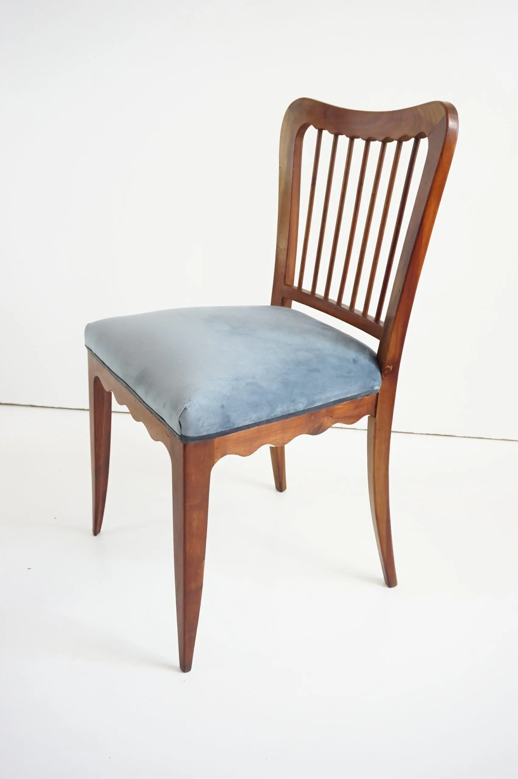set of six cherrywood Paolo Buffa ondulations dining chairs, 1950 — photo 8