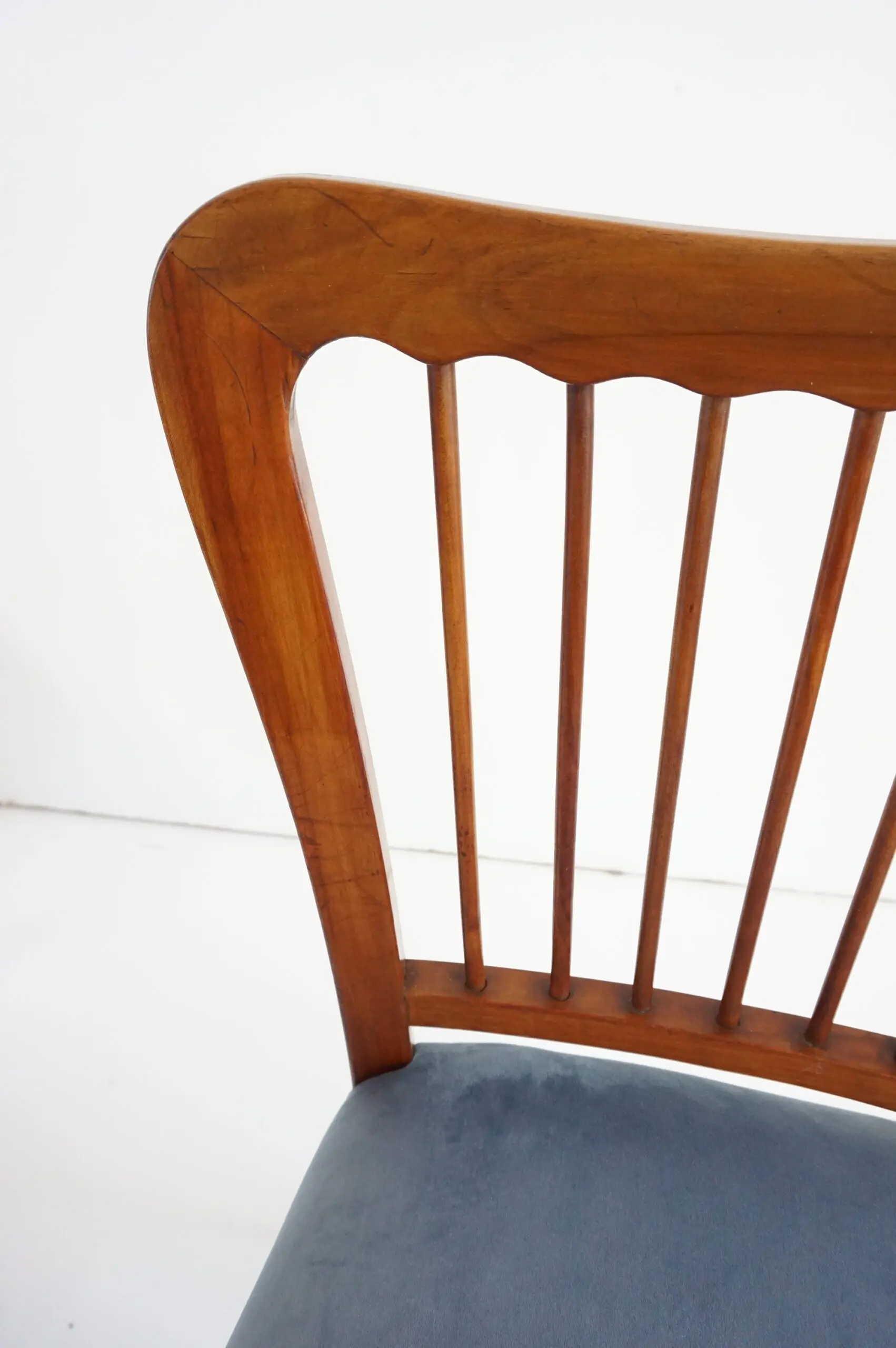 set of six cherrywood Paolo Buffa ondulations dining chairs, 1950 — photo 6