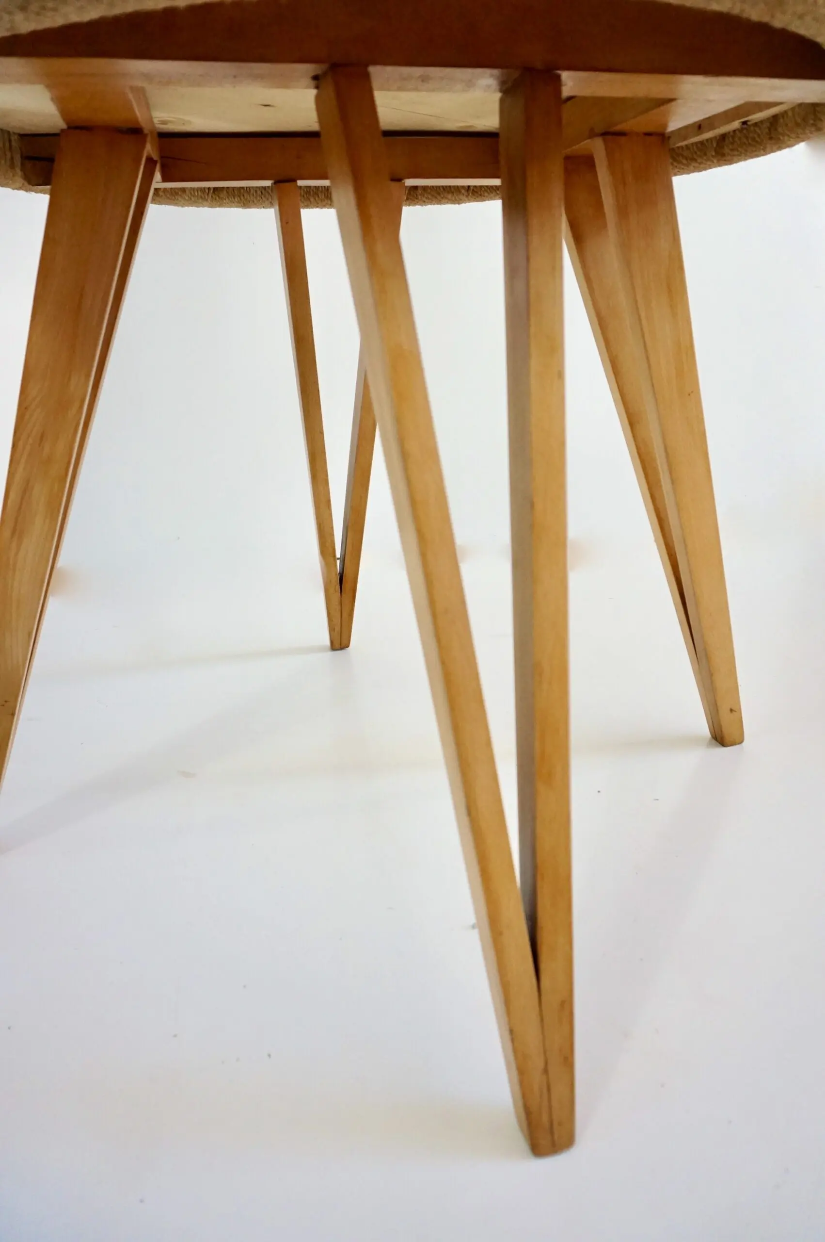 Augusto Romano round beech and straw  coffee table, 1948 — photo 12