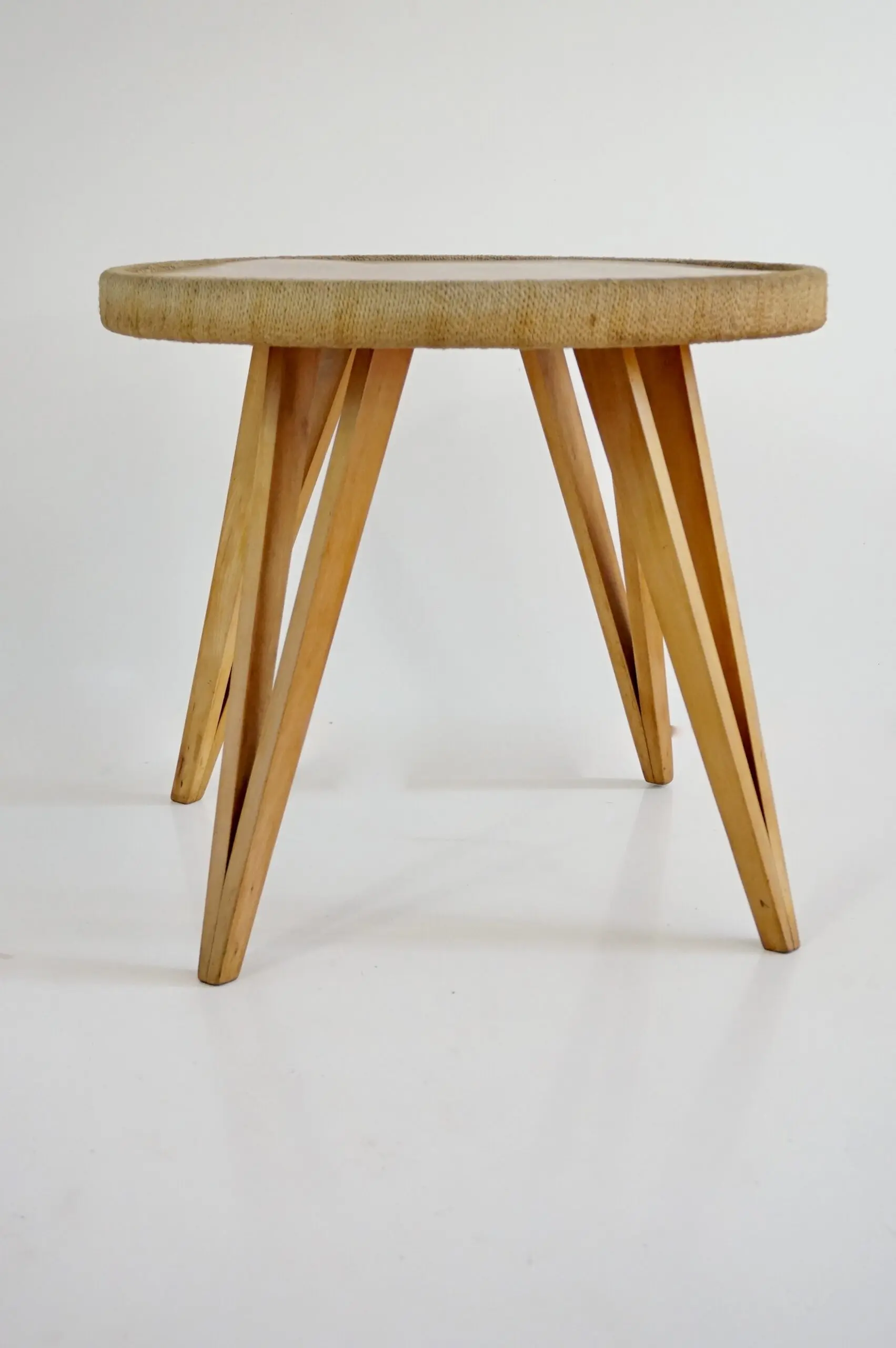 Augusto Romano round beech and straw  coffee table, 1948 — photo 4