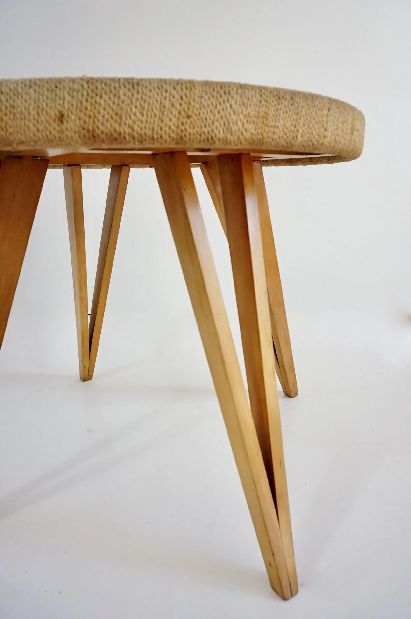 Augusto Romano round beech and straw  coffee table, 1948 — photo 13