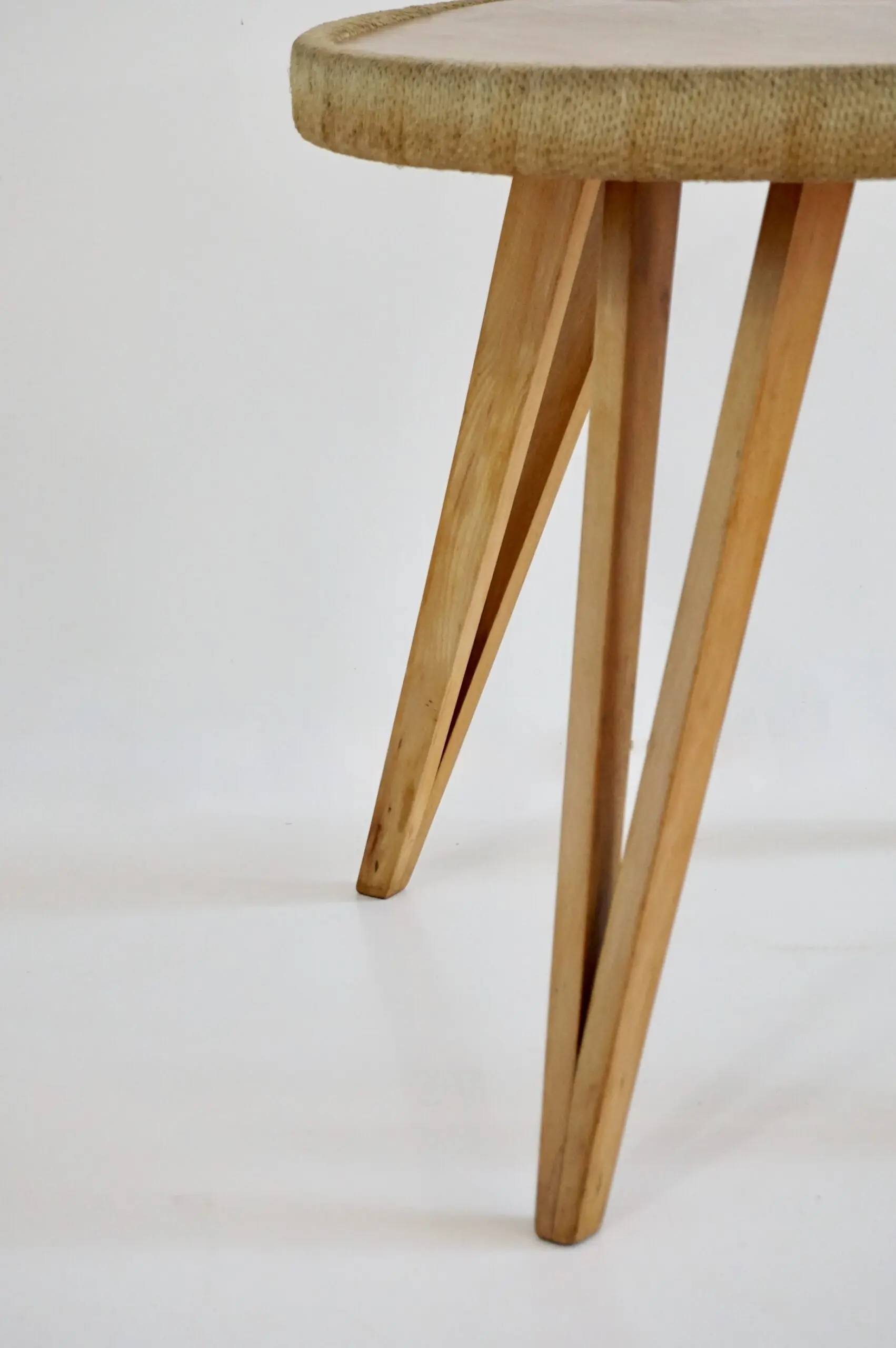 Augusto Romano round beech and straw  coffee table, 1948 — photo 6