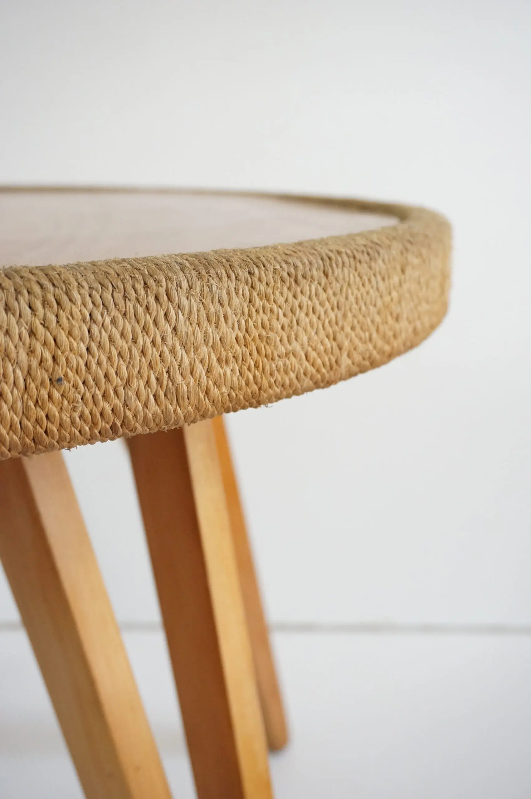 Augusto Romano round beech and straw  coffee table, 1948 — photo 7