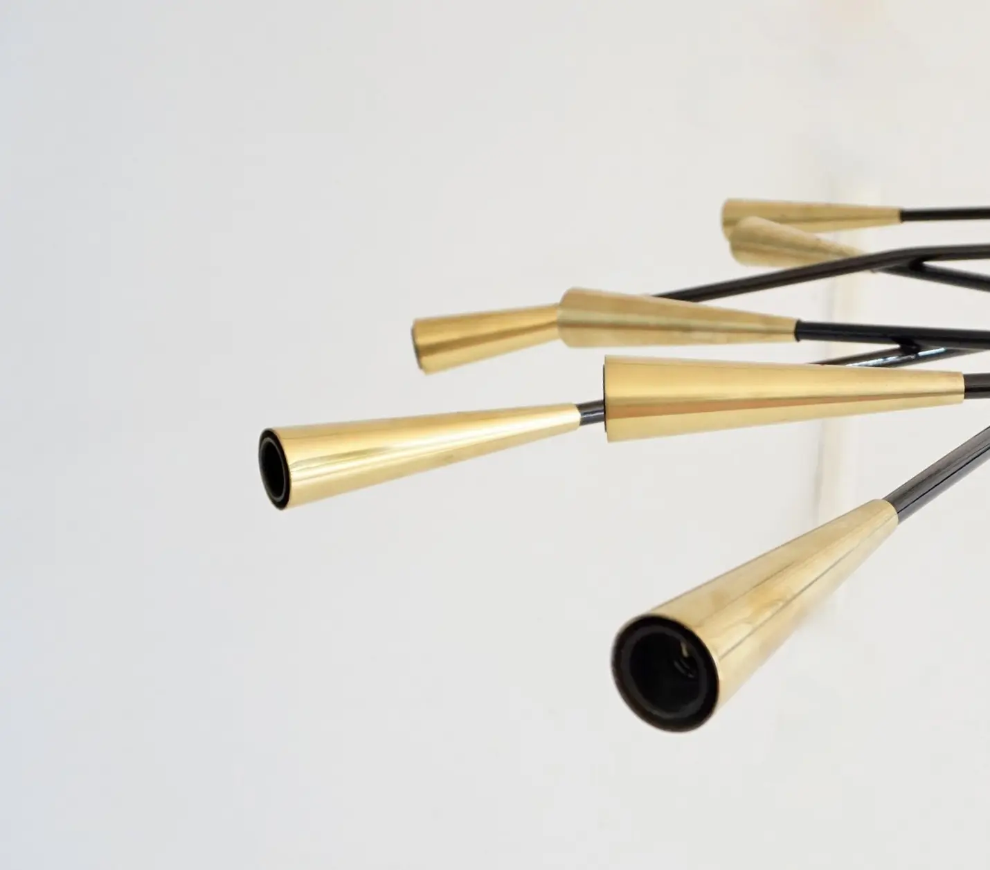 Stilnovo large 24 lights-arms brass ceiling lamp chandelier, Shanghai, 1950 — photo 10