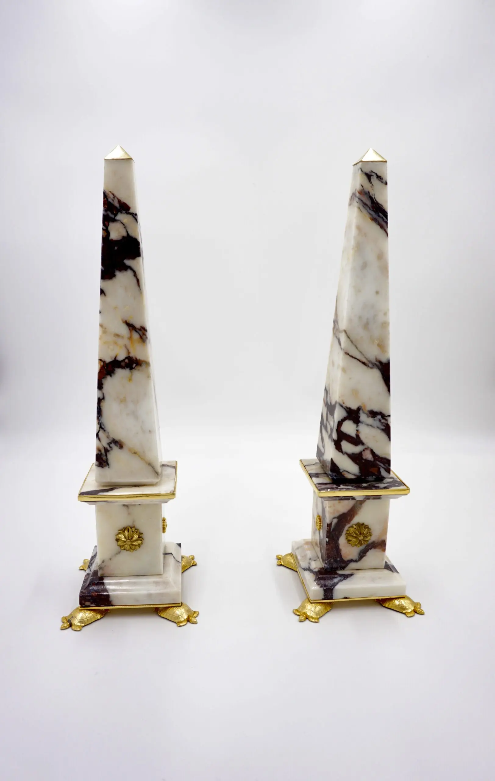 Pair of Breccia Medicea Marble and Bronze Obelisks, "Crabs", Limit.Edition 2018 — Lorenzo Ciompi