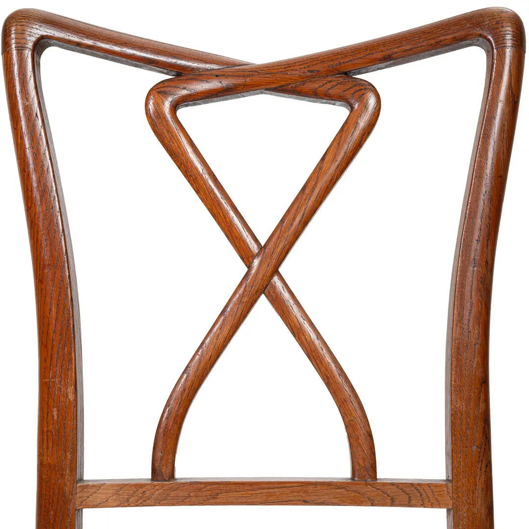 Set of Rare Important Walnut 12 Dining Chairs Attributed Paolo Buffa, circa 1950 — photo 18