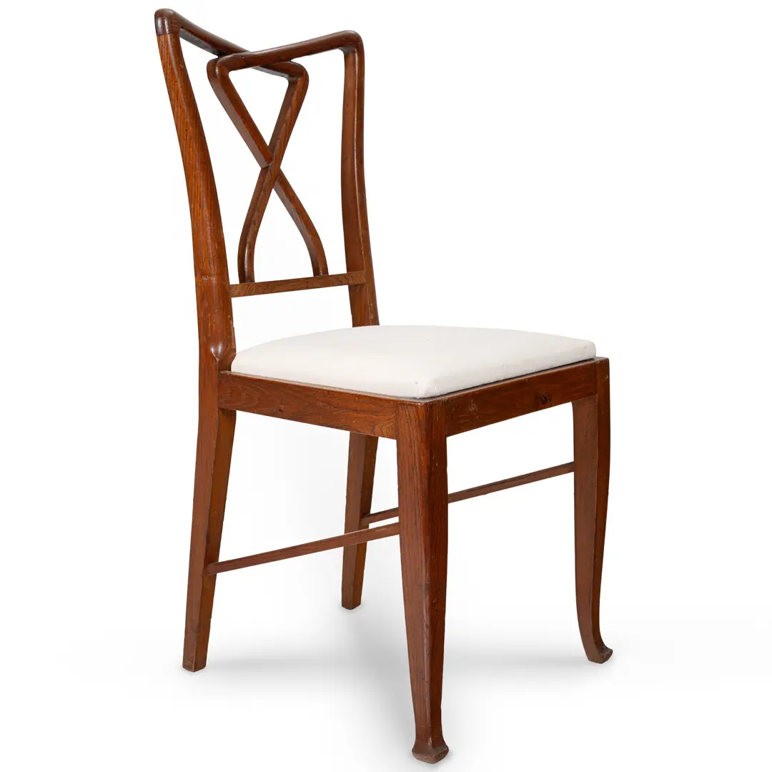 Set of Rare Important Walnut 12 Dining Chairs Attributed Paolo Buffa, circa 1950 — photo 9