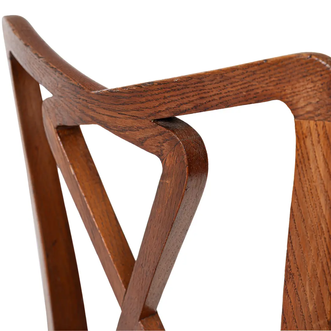 Set of Rare Important Walnut 12 Dining Chairs Attributed Paolo Buffa, circa 1950 — photo 15