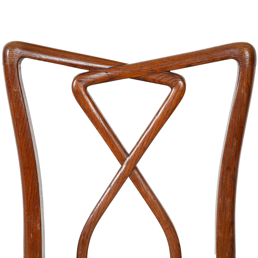 Set of Rare Important Walnut 12 Dining Chairs Attributed Paolo Buffa, circa 1950 — photo 11