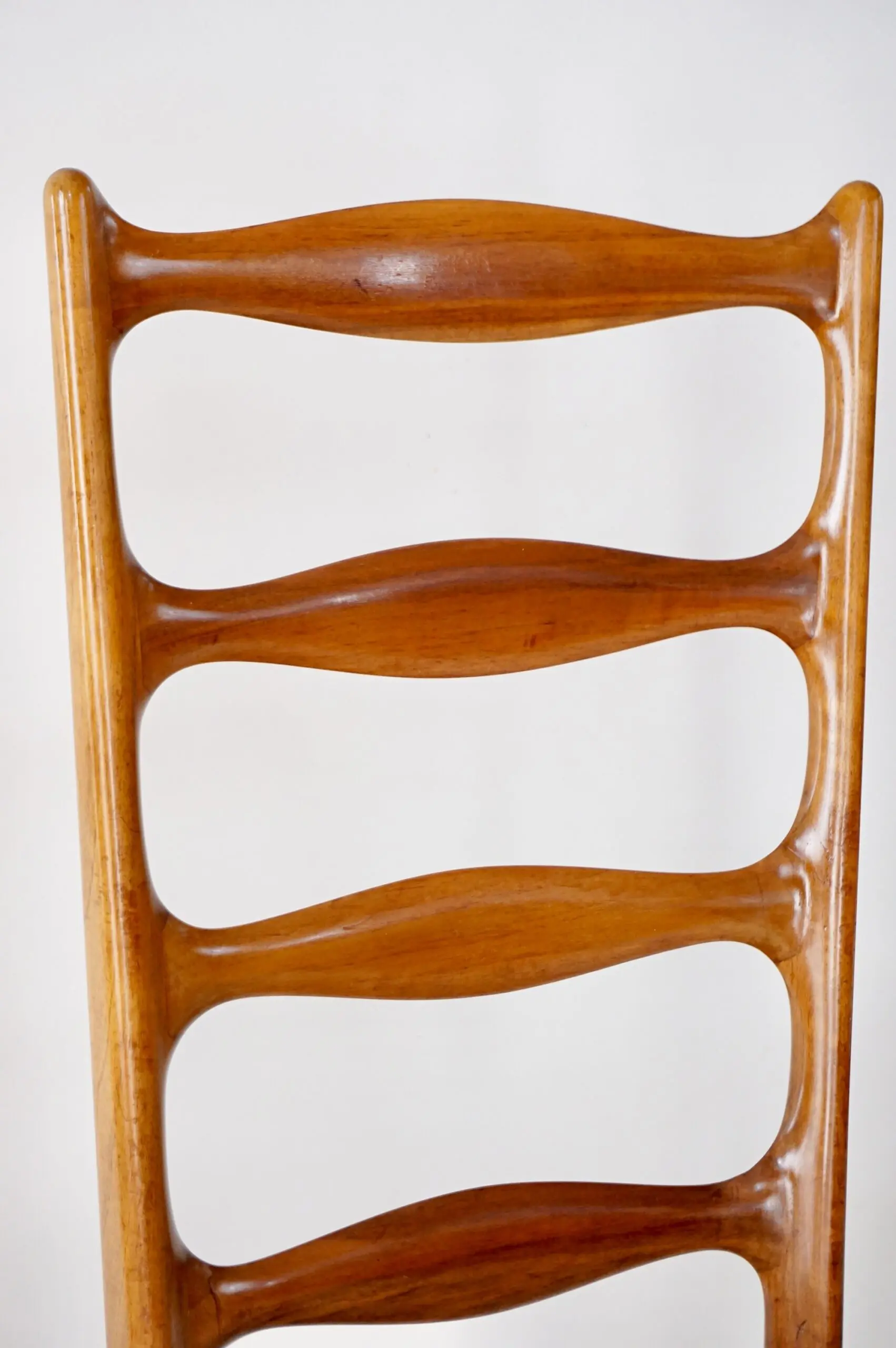 set of 8 Paolo Buffa fine high dining chairs, walnut and velvet ,  1950 — photo 7