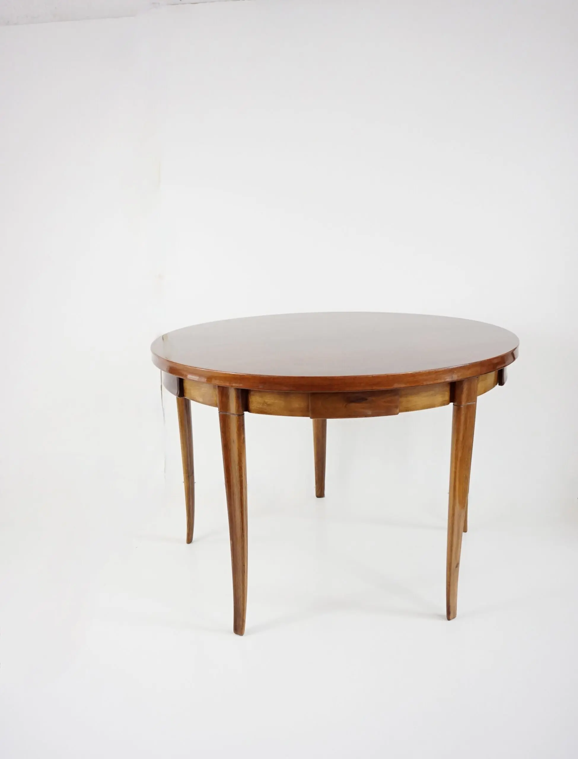 Paolo Buffa round center or game table, walnut, five hidden drawers, 1950 — photo 8