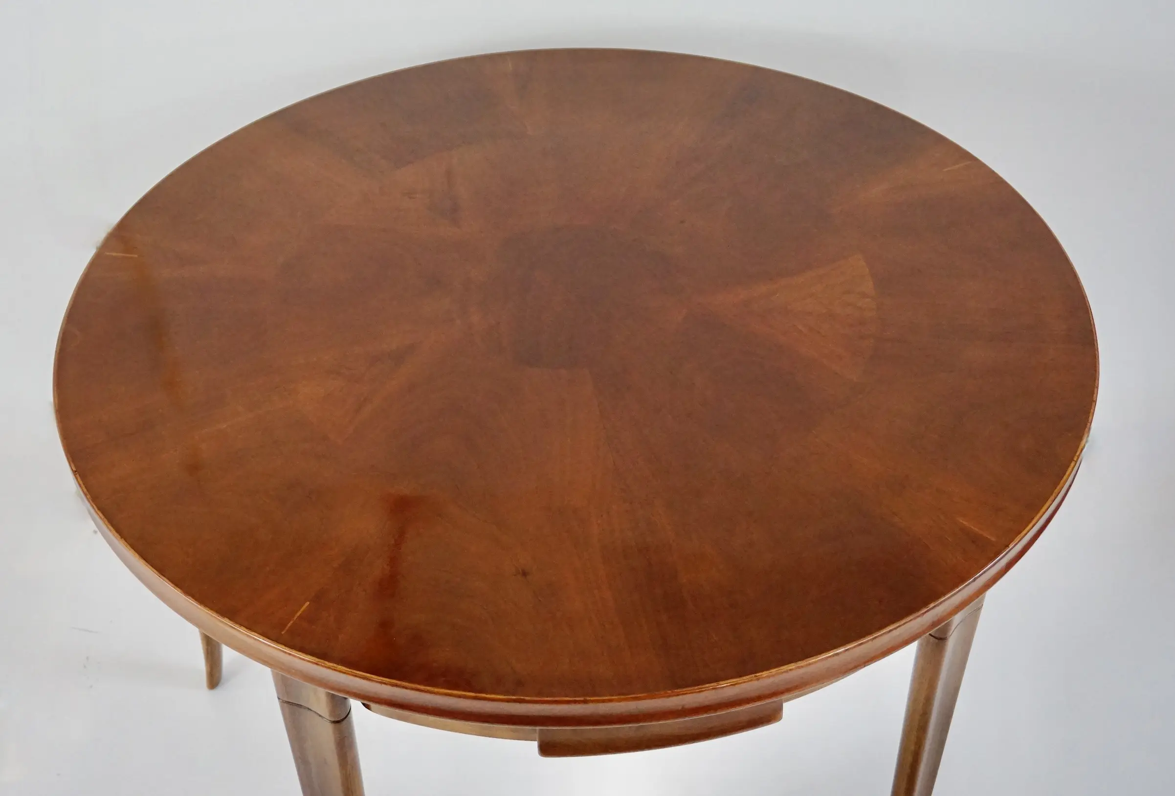 Paolo Buffa round center or game table, walnut, five hidden drawers, 1950 — photo 9