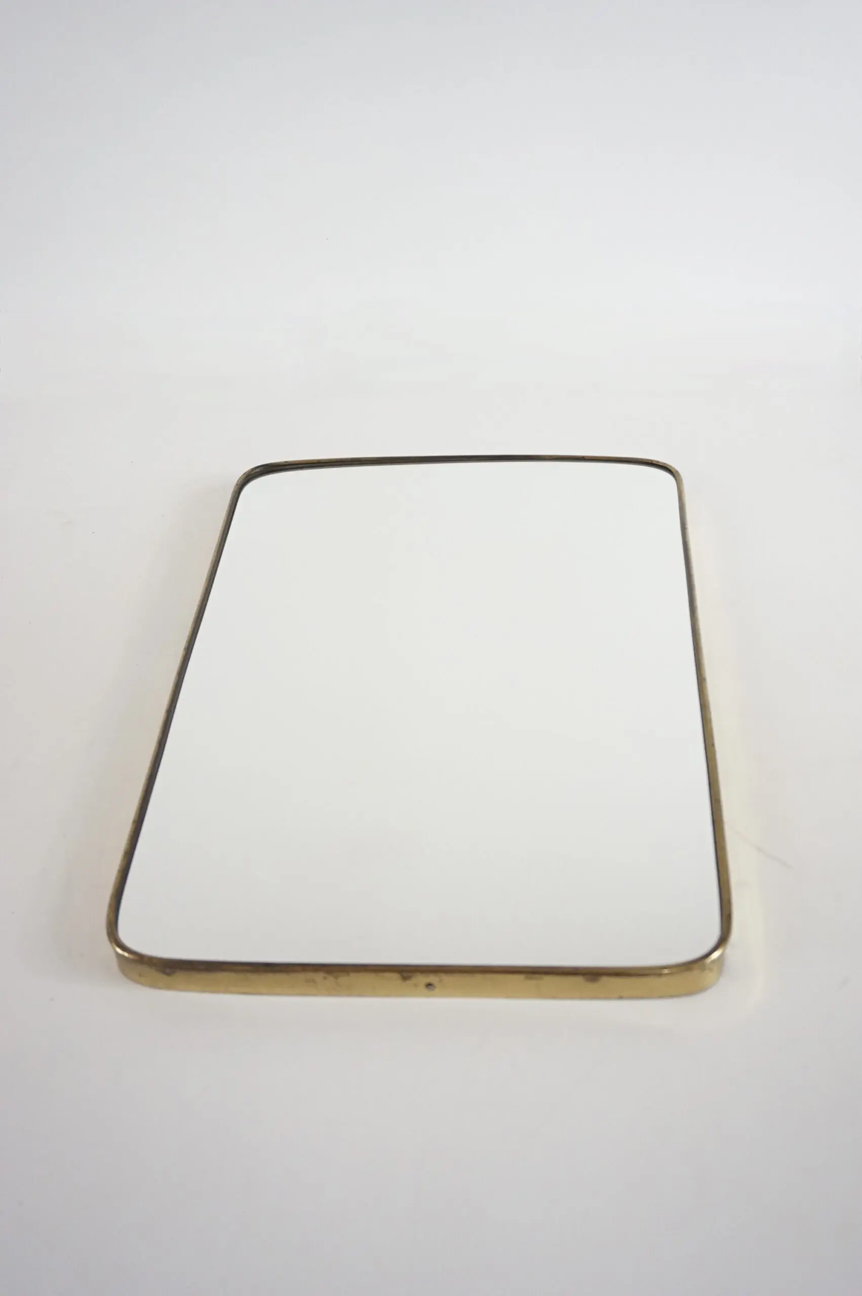 attr. Gio Ponti by Fontana Arte brass wall mirror, Hotel Bristol, 1950 — Gio Ponti