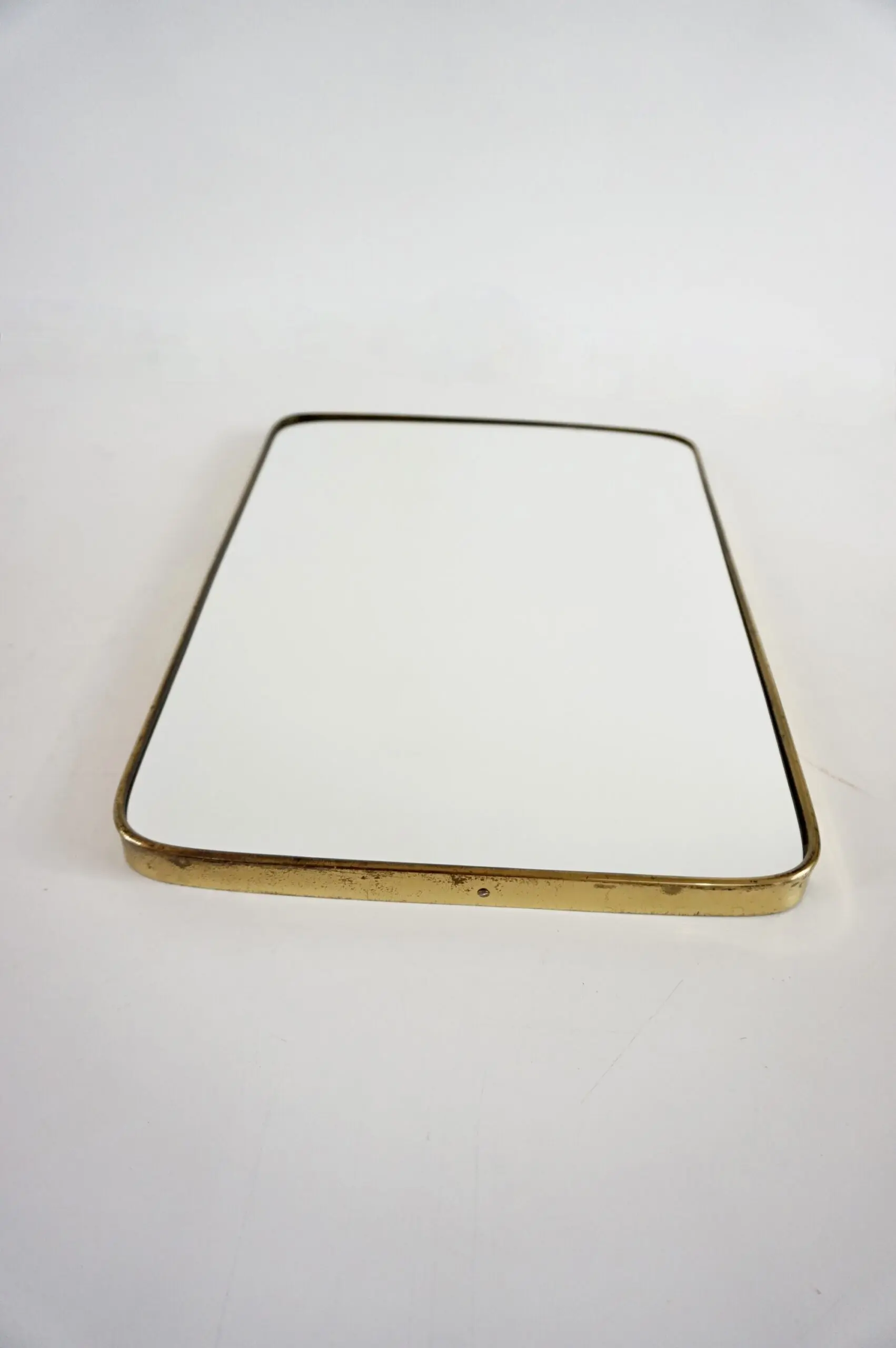 attr. Gio Ponti by Fontana Arte brass wall mirror, Hotel Bristol, 1950 — photo 6