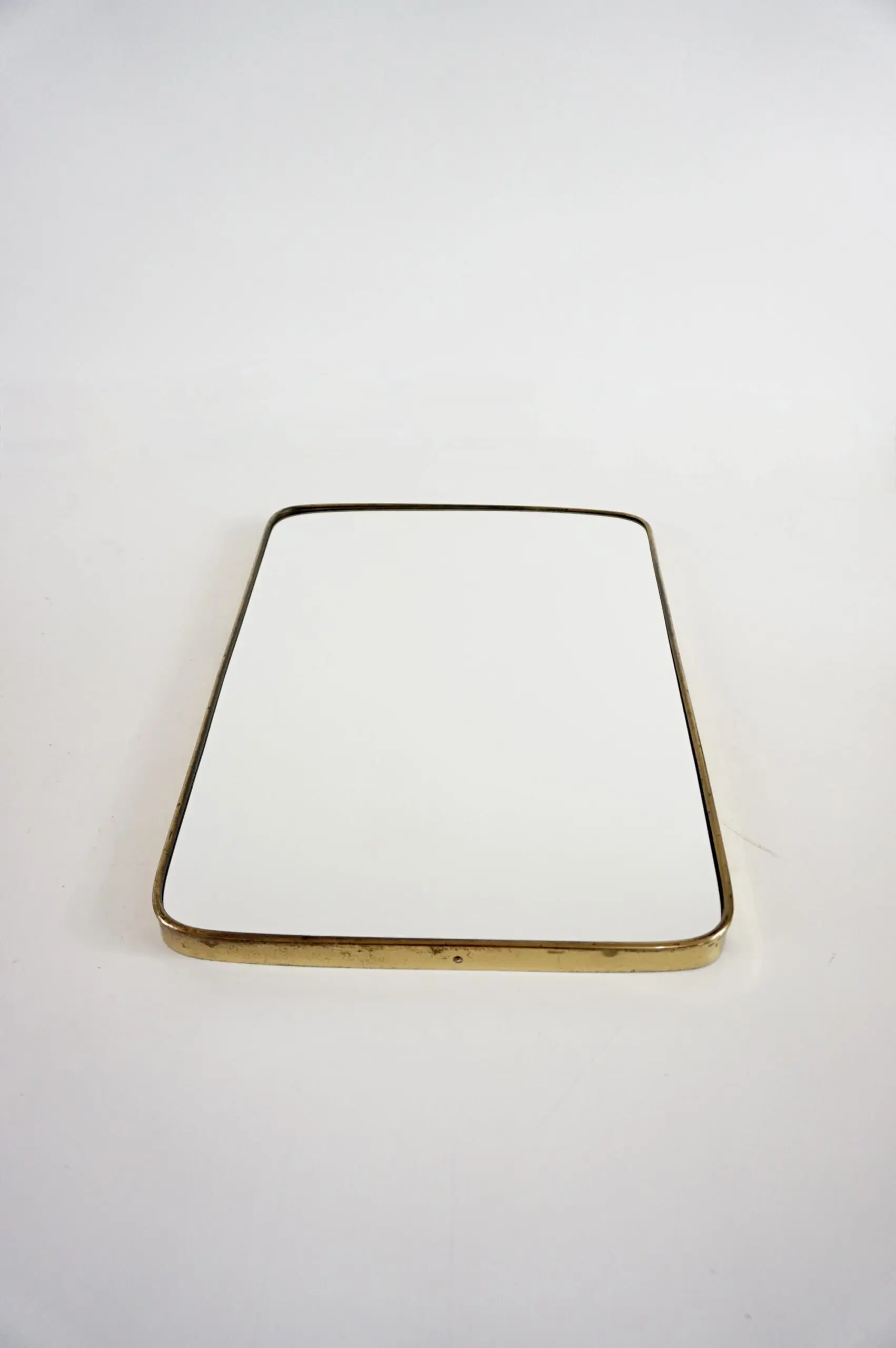 attr. Gio Ponti by Fontana Arte brass wall mirror, Hotel Bristol, 1950 — photo 5