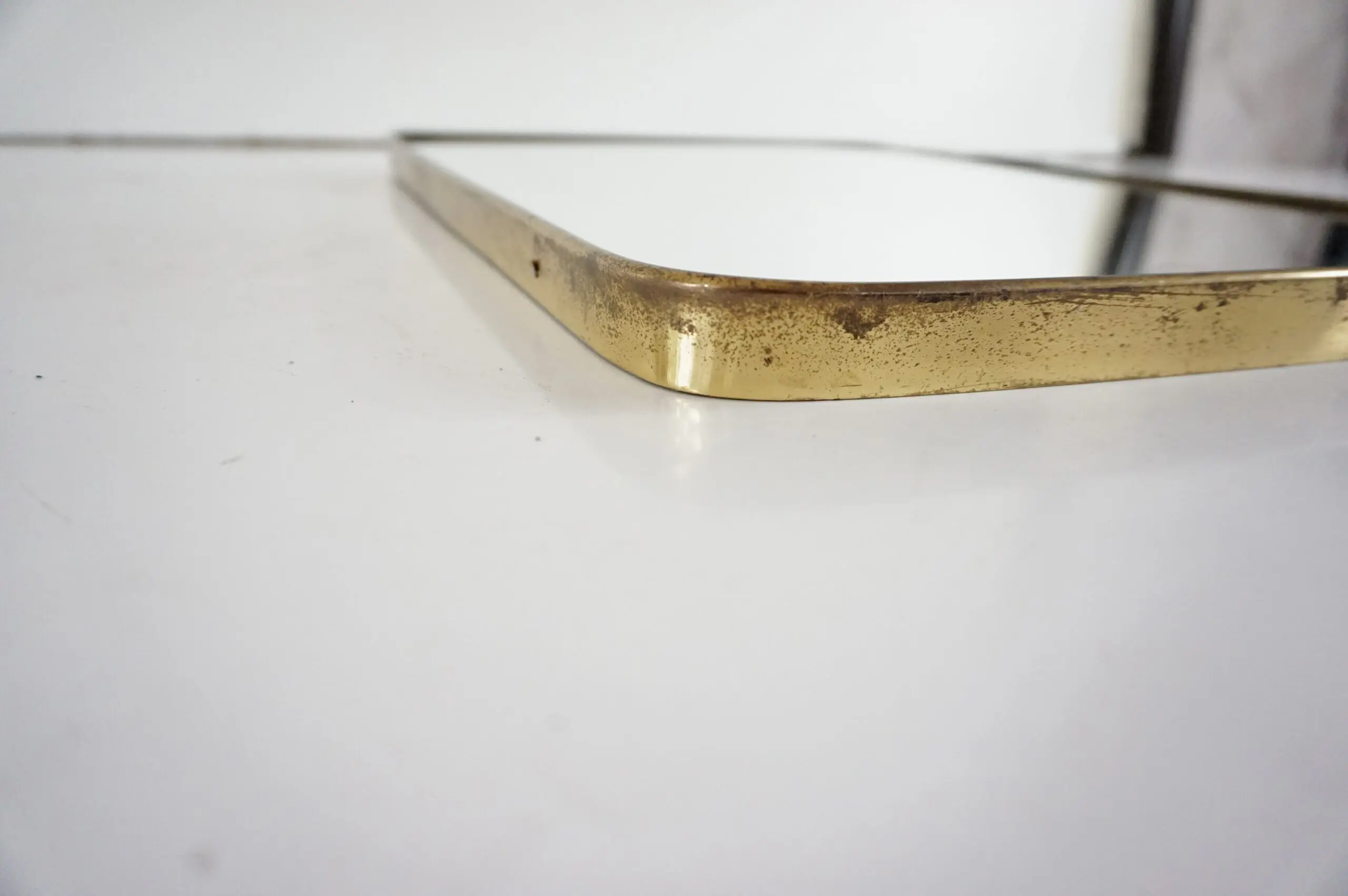 attr. Gio Ponti by Fontana Arte brass wall mirror, Hotel Bristol, 1950 — photo 8