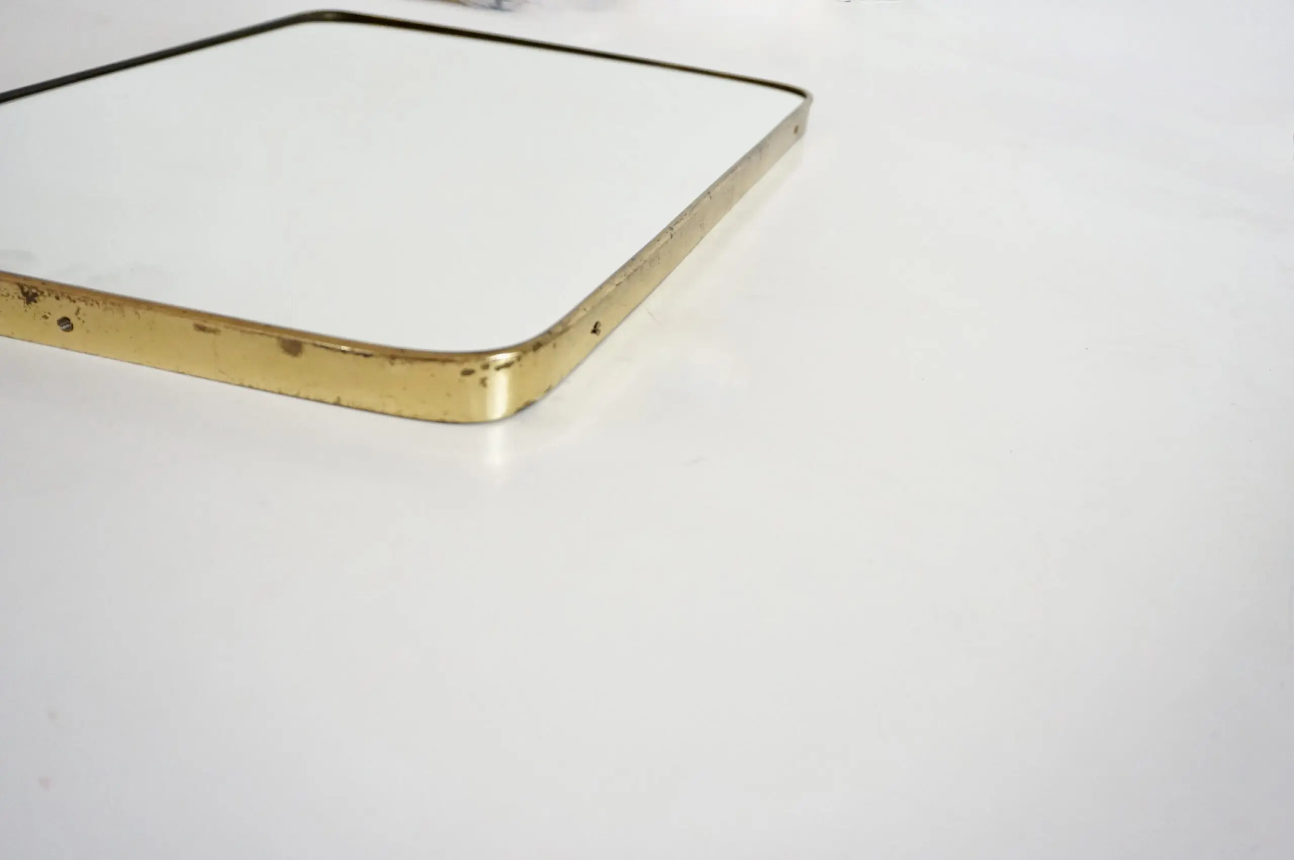 attr. Gio Ponti by Fontana Arte brass wall mirror, Hotel Bristol, 1950 — photo 4