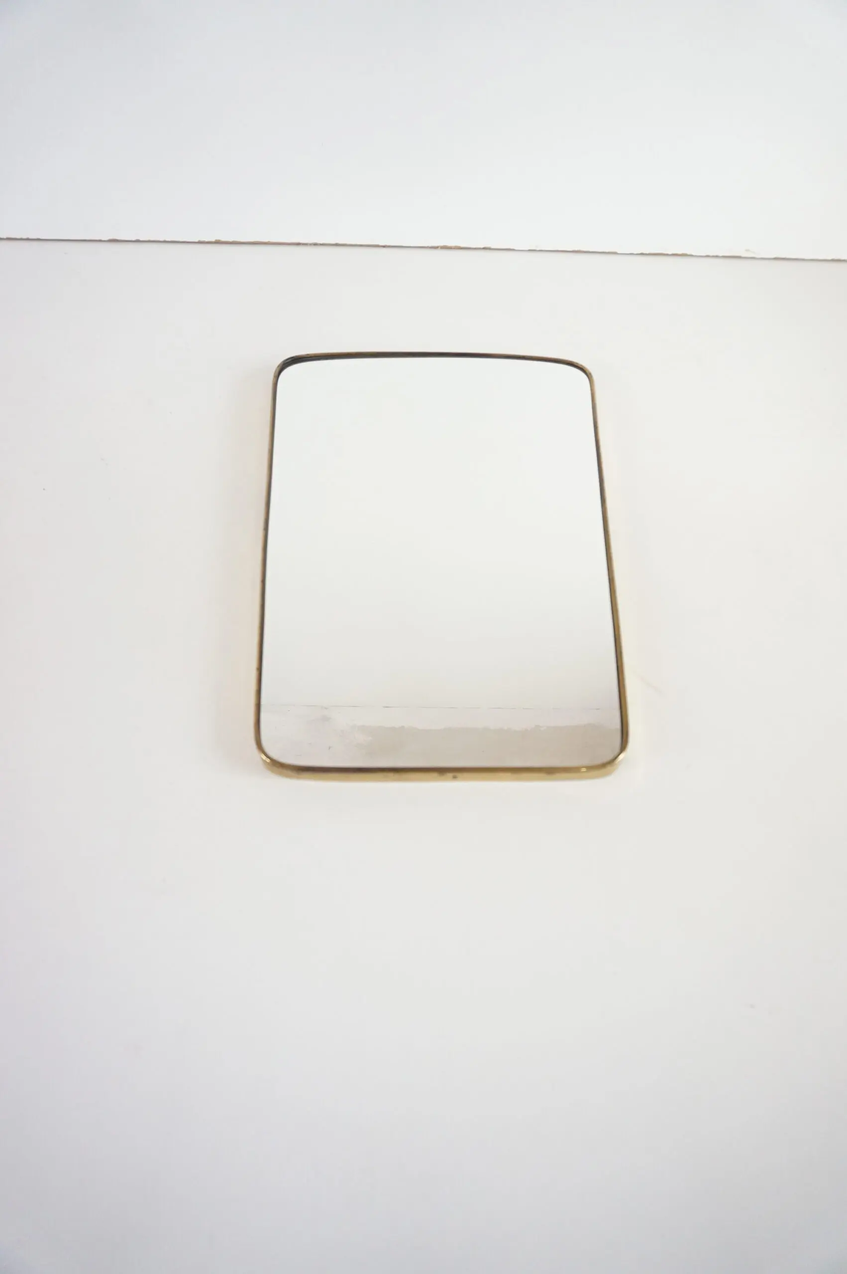attr. Gio Ponti by Fontana Arte brass wall mirror, Hotel Bristol, 1950 — image 3