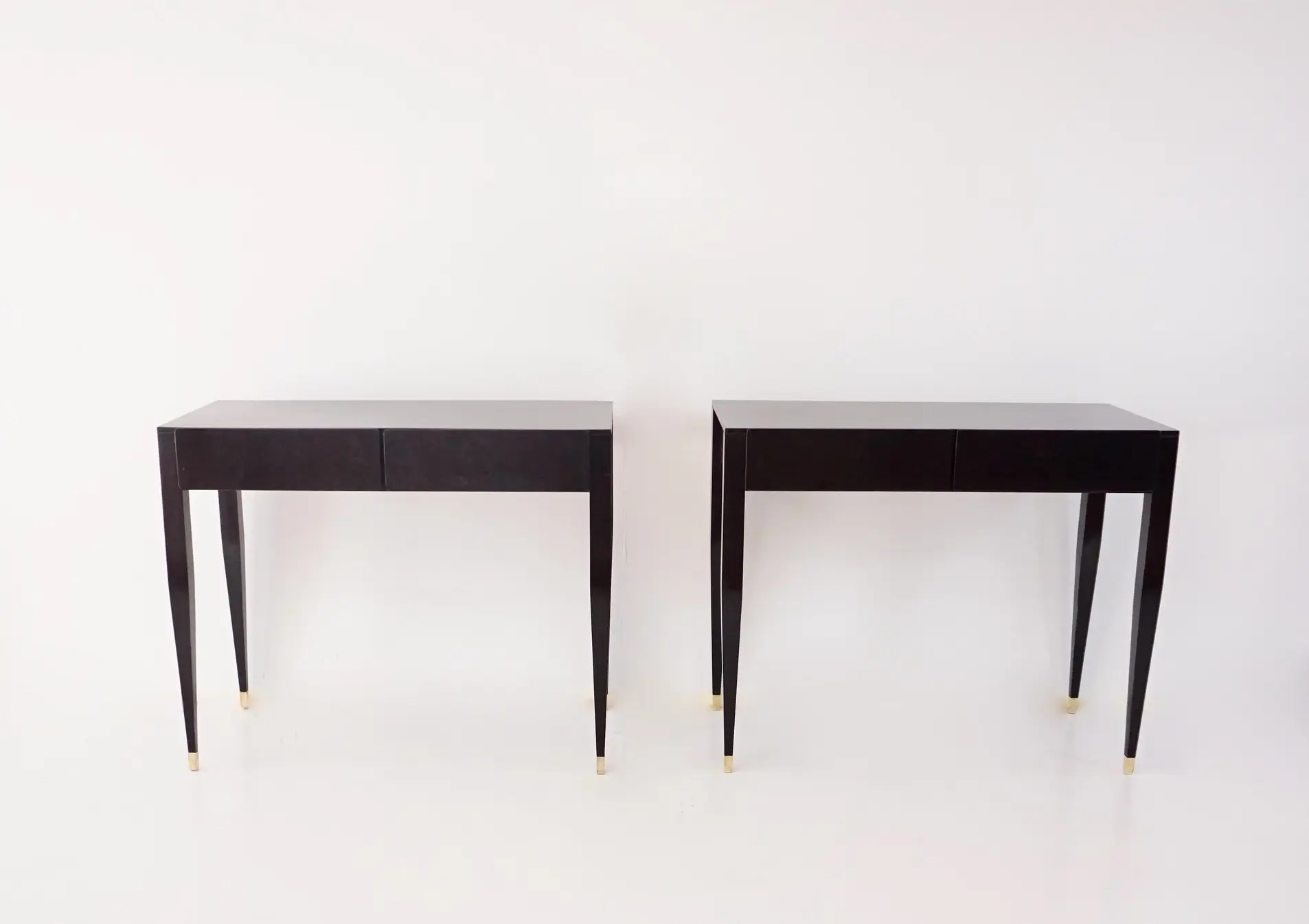 pair of Gio Ponti black lacquered console vanity tables from Hotel Royal, 1955 — image 2