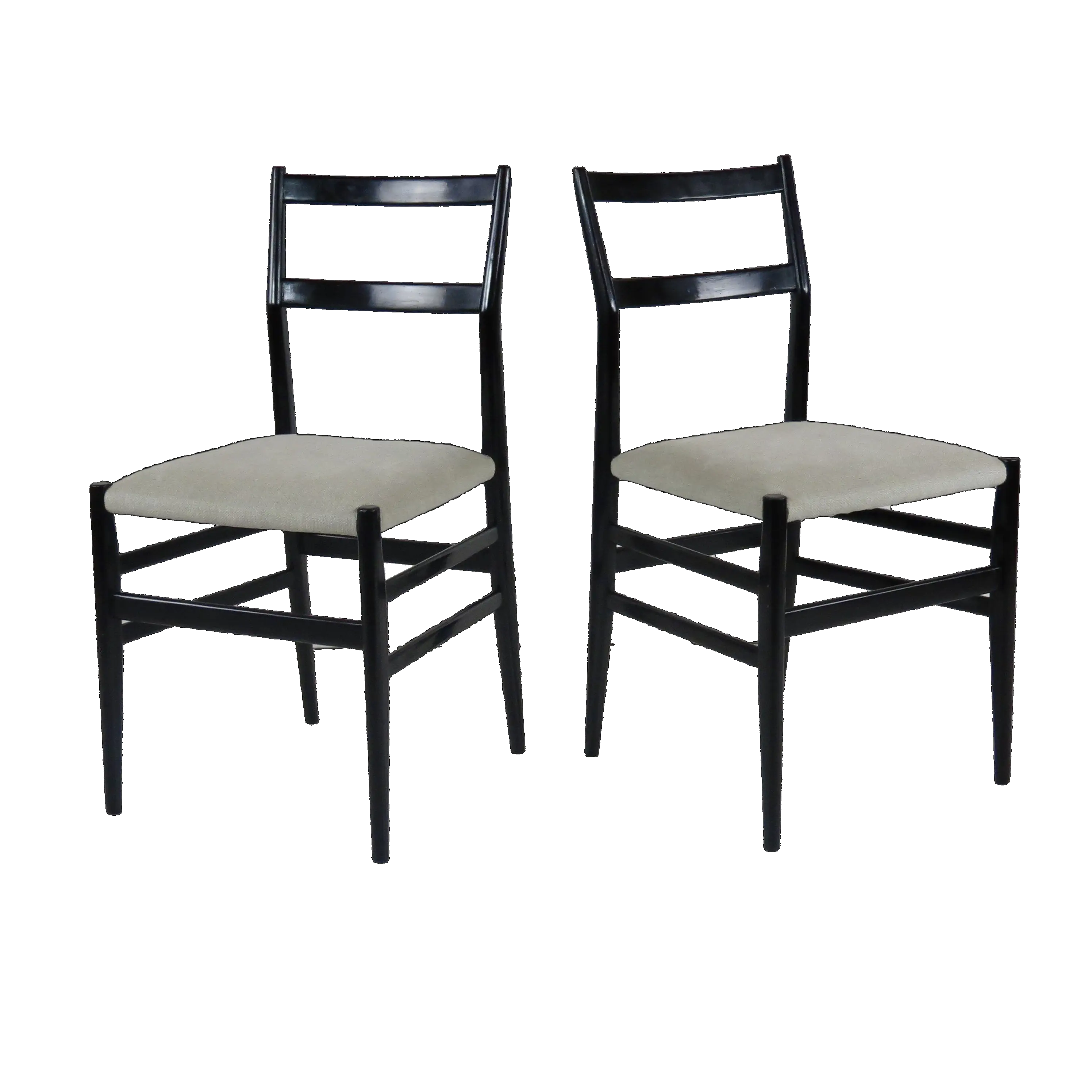 Set of Four Gio Ponti Black Laquered "Leggera" Chairs 646 by Cassina, 1952 — photo 17