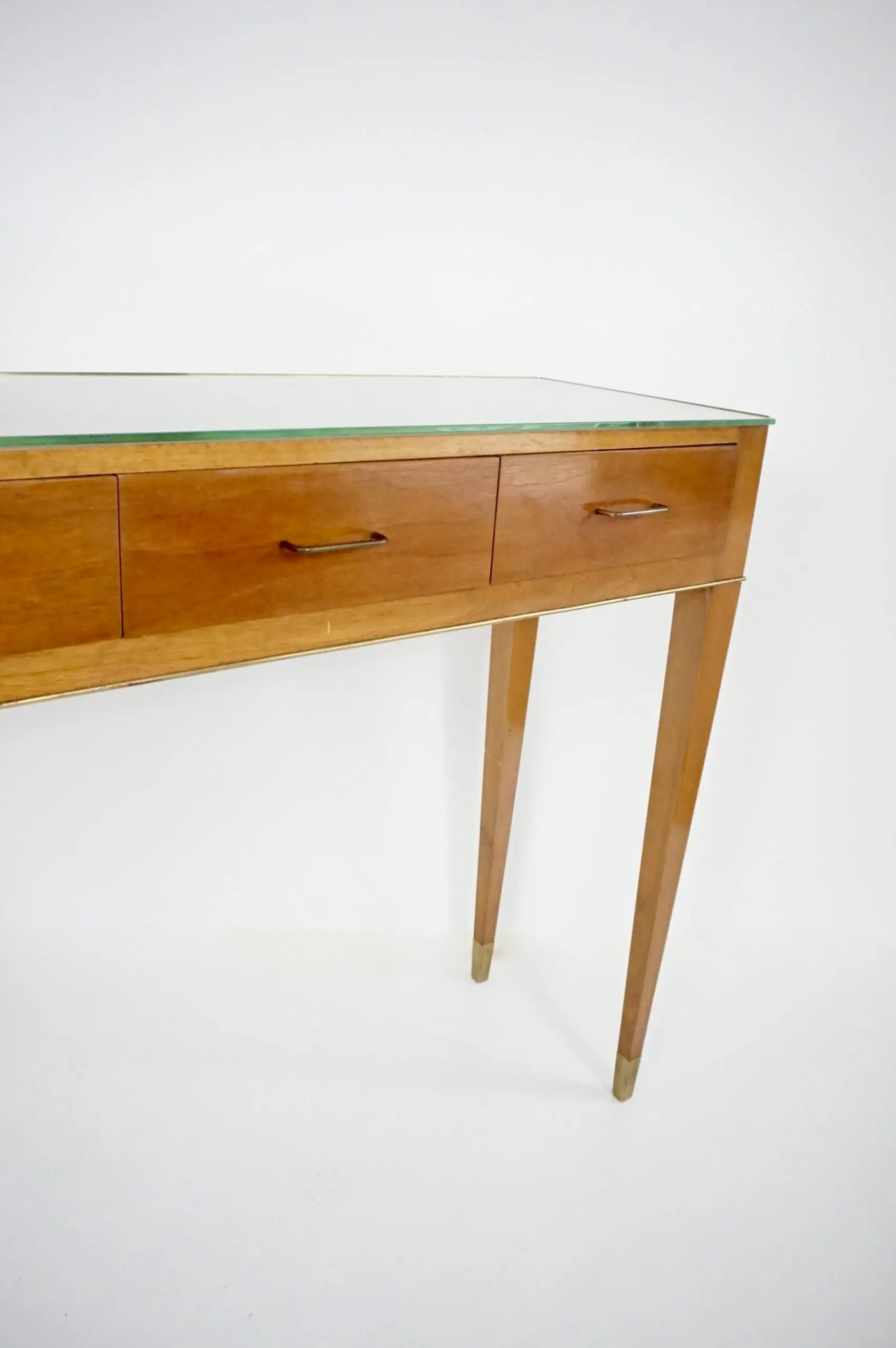 Fine Gio Ponti large unique console table, four drawers, cherrywood, brass, 1955 — photo 15