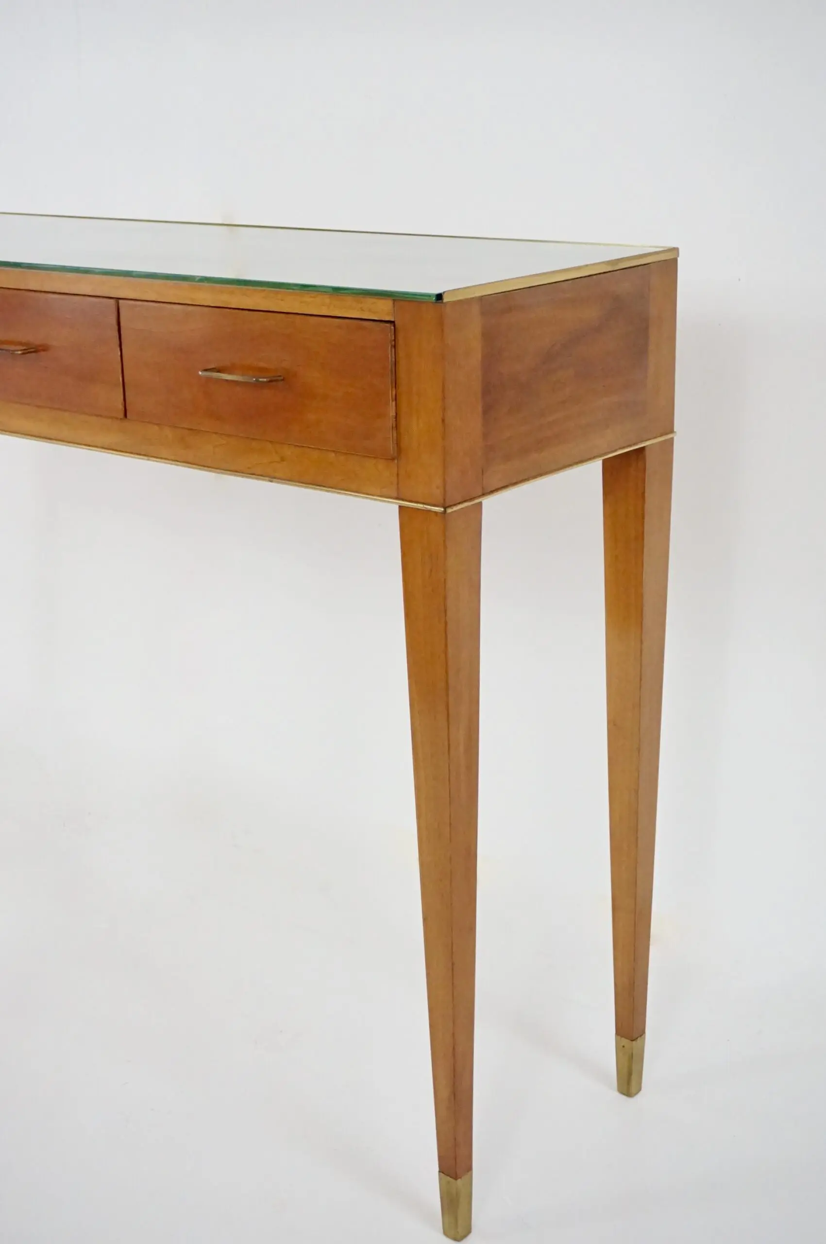Fine Gio Ponti large unique console table, four drawers, cherrywood, brass, 1955 — photo 4