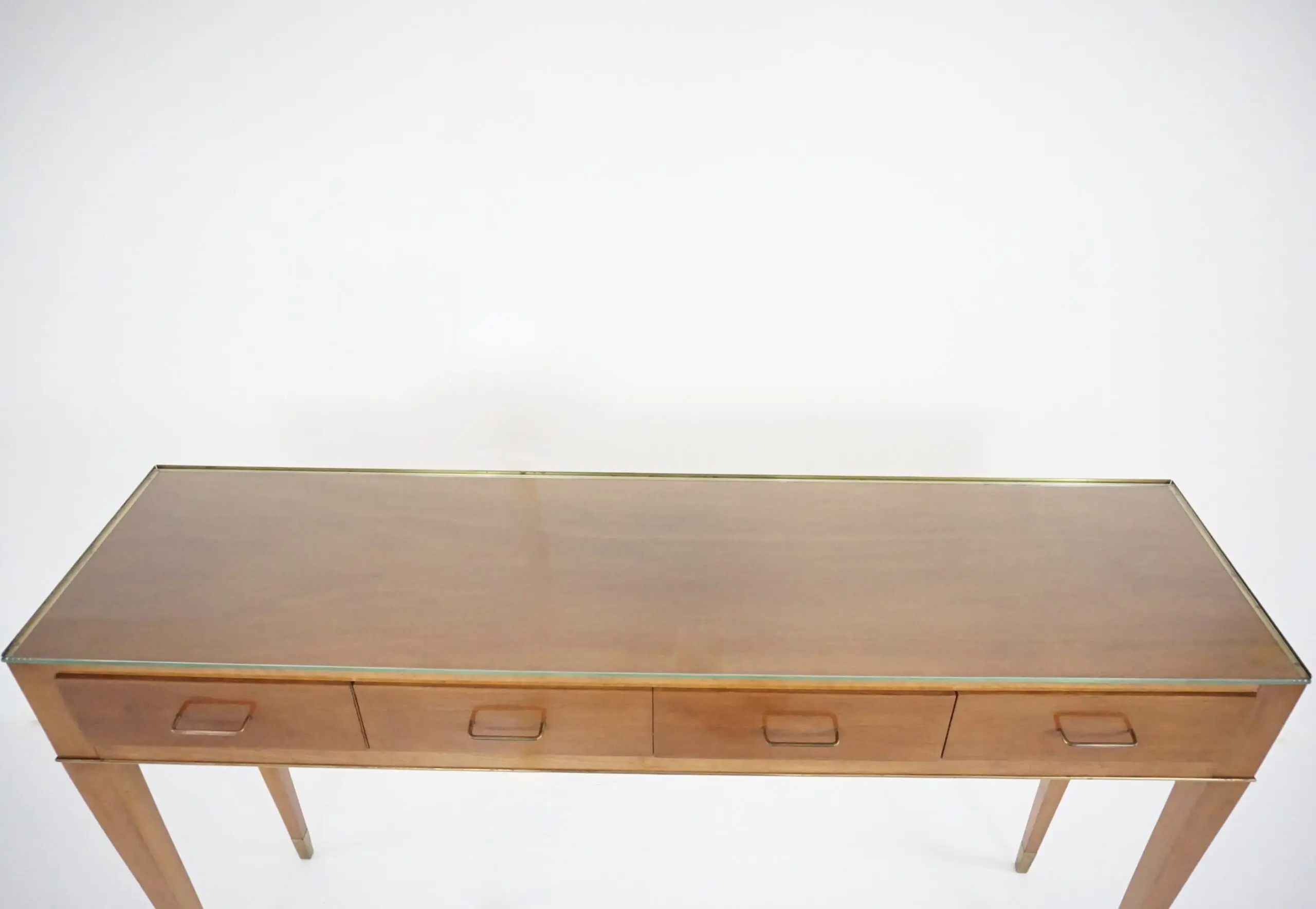Fine Gio Ponti large unique console table, four drawers, cherrywood, brass, 1955 — photo 5
