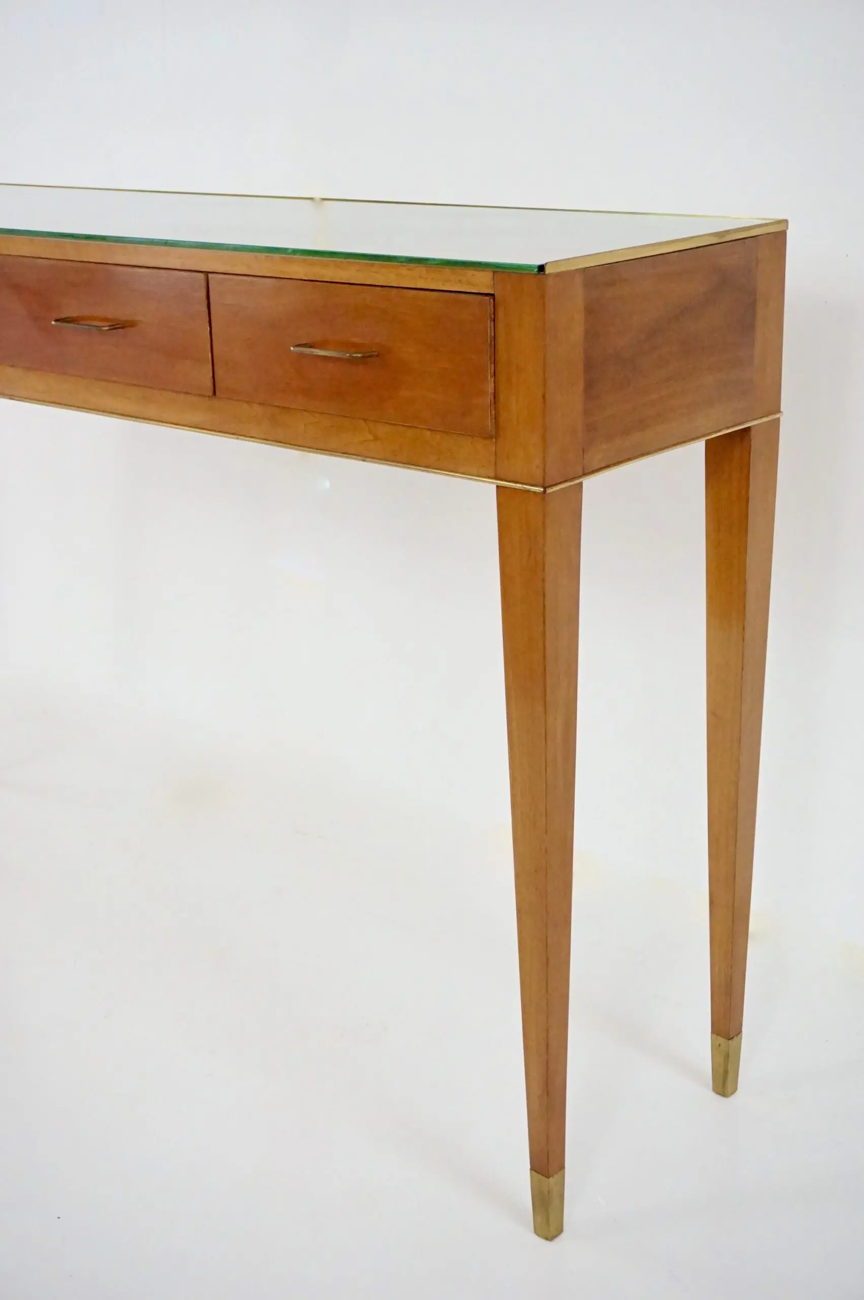 Fine Gio Ponti large unique console table, four drawers, cherrywood, brass, 1955 — photo 7