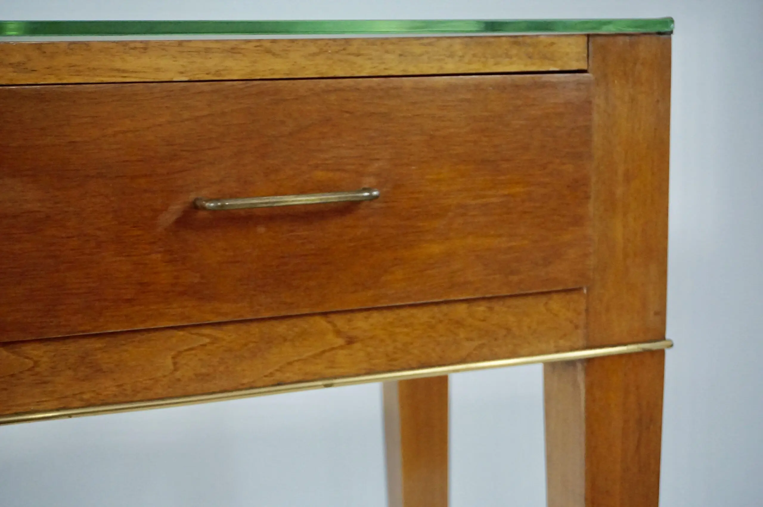 Fine Gio Ponti large unique console table, four drawers, cherrywood, brass, 1955 — photo 8
