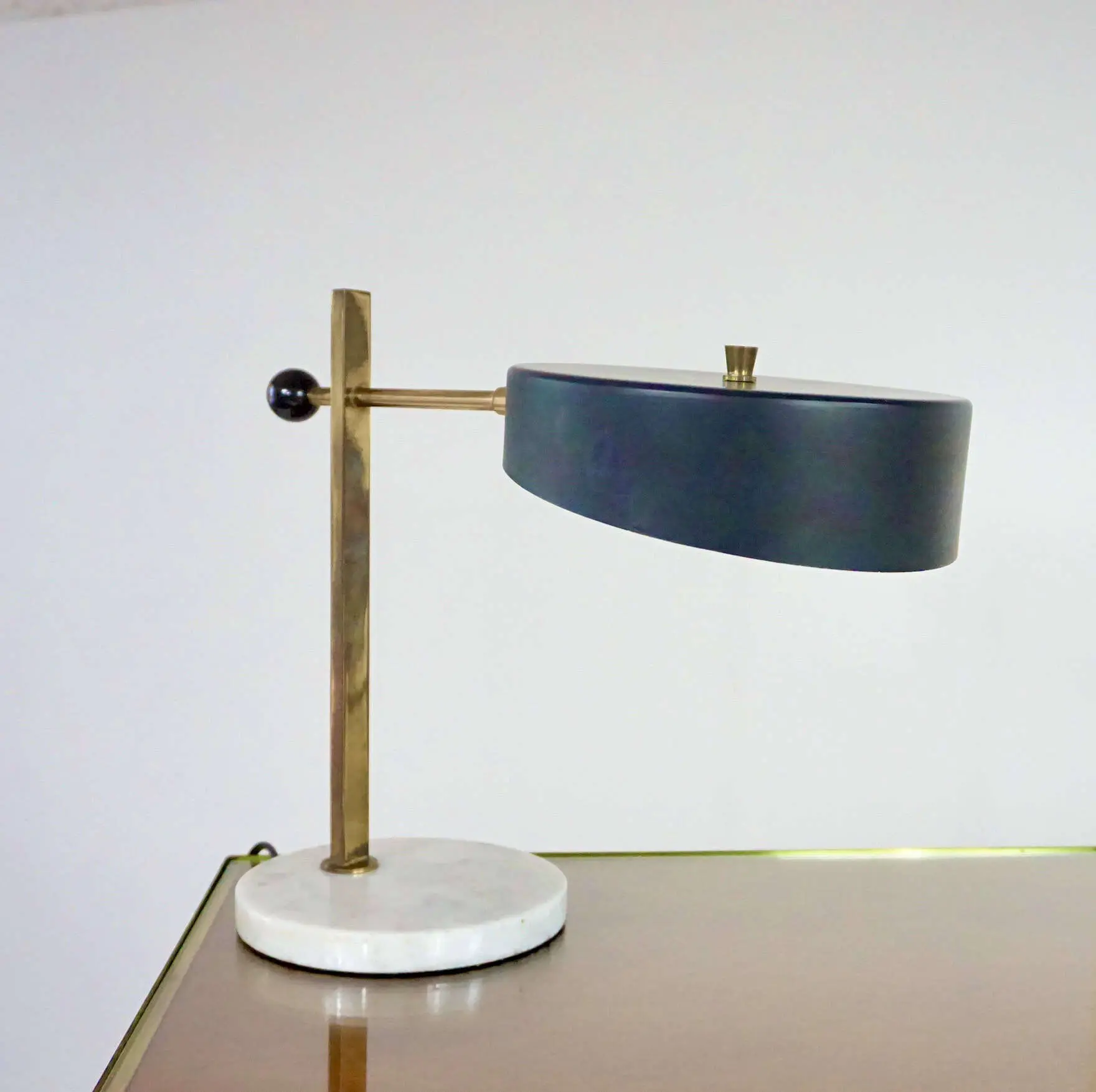 a rare stilux marble and brass table lamp, 1950 — Unknown