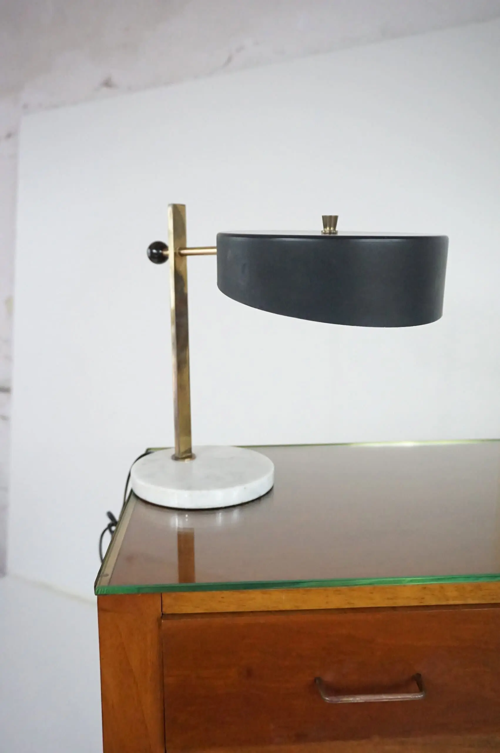 a rare stilux marble and brass table lamp, 1950 — photo 4
