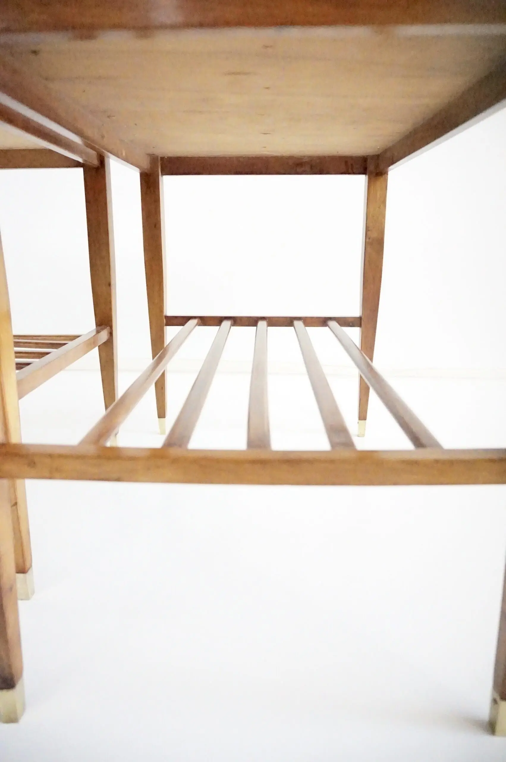 Pair of Gio Ponti Walnut Side Tables, Luggage Racks for Hotel Royal Naples, 1955 — photo 12