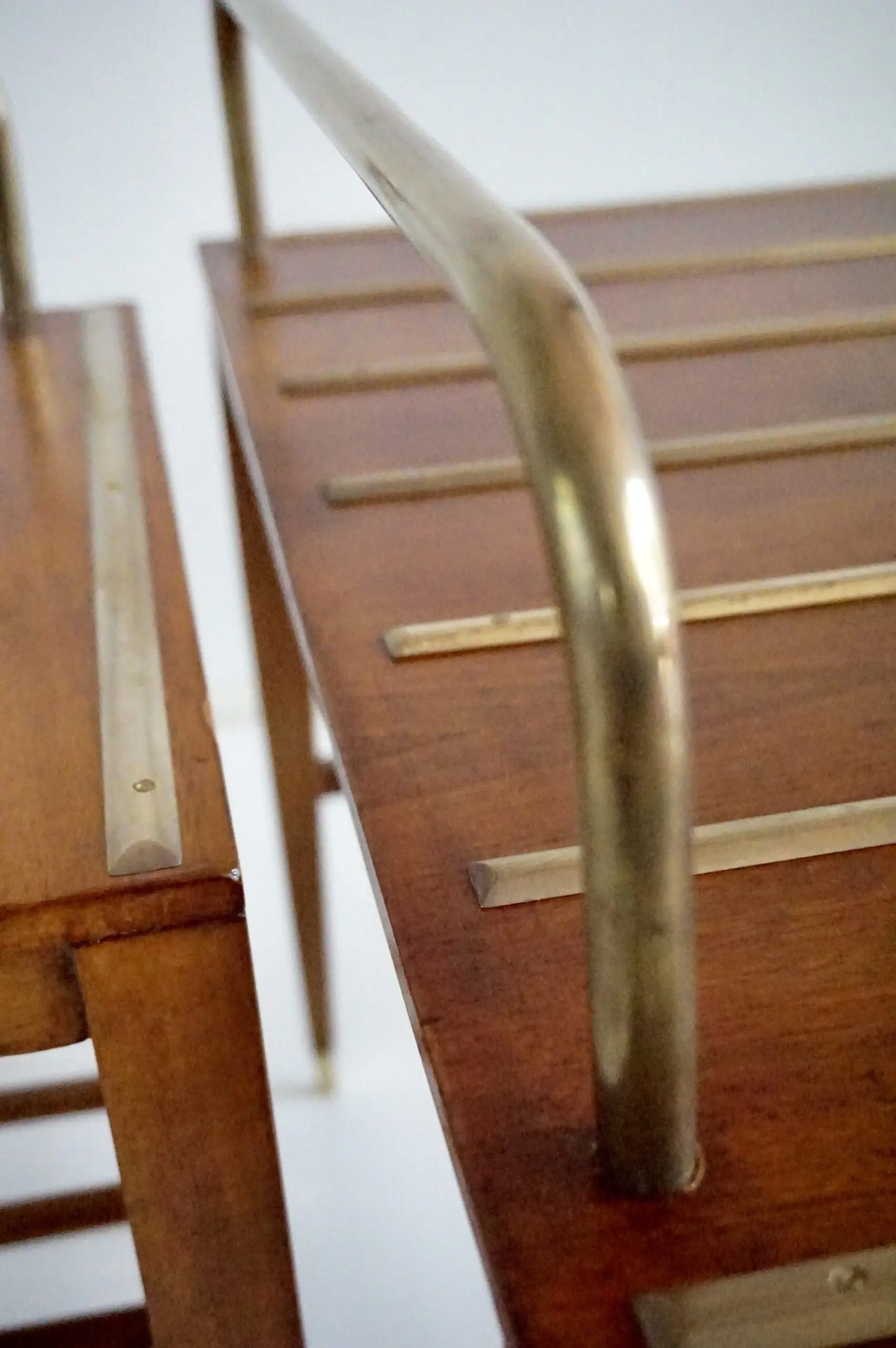 Pair of Gio Ponti Walnut Side Tables, Luggage Racks for Hotel Royal Naples, 1955 — photo 17