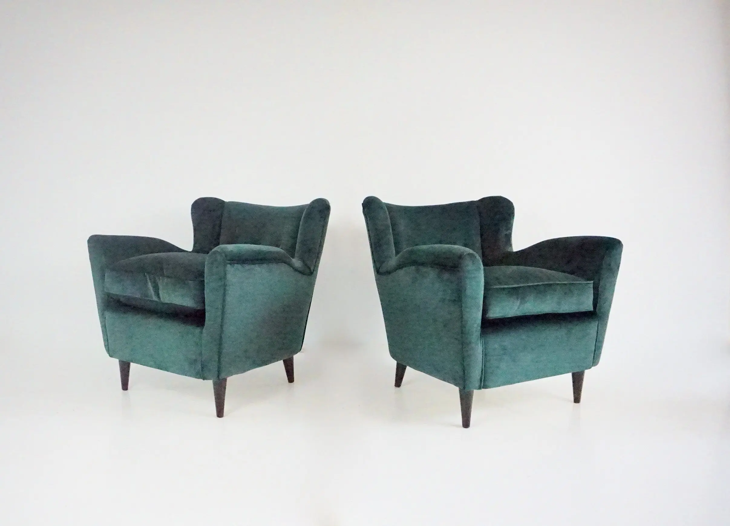 pair of fine Maurizio Tempestini forest green velvet armchairs, Florence, 1938 — photo 8