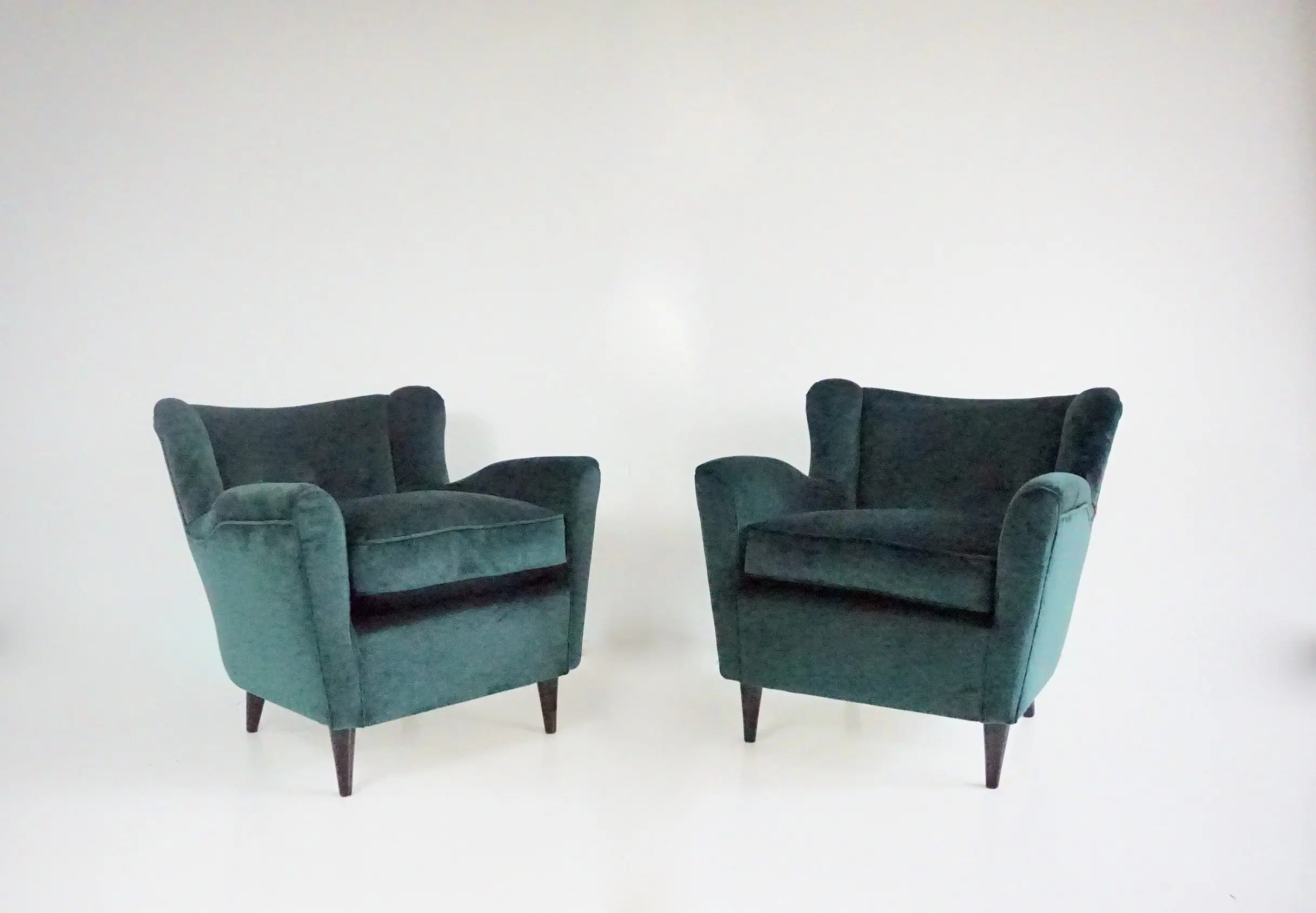 pair of fine Maurizio Tempestini forest green velvet armchairs, Florence, 1938 — photo 5