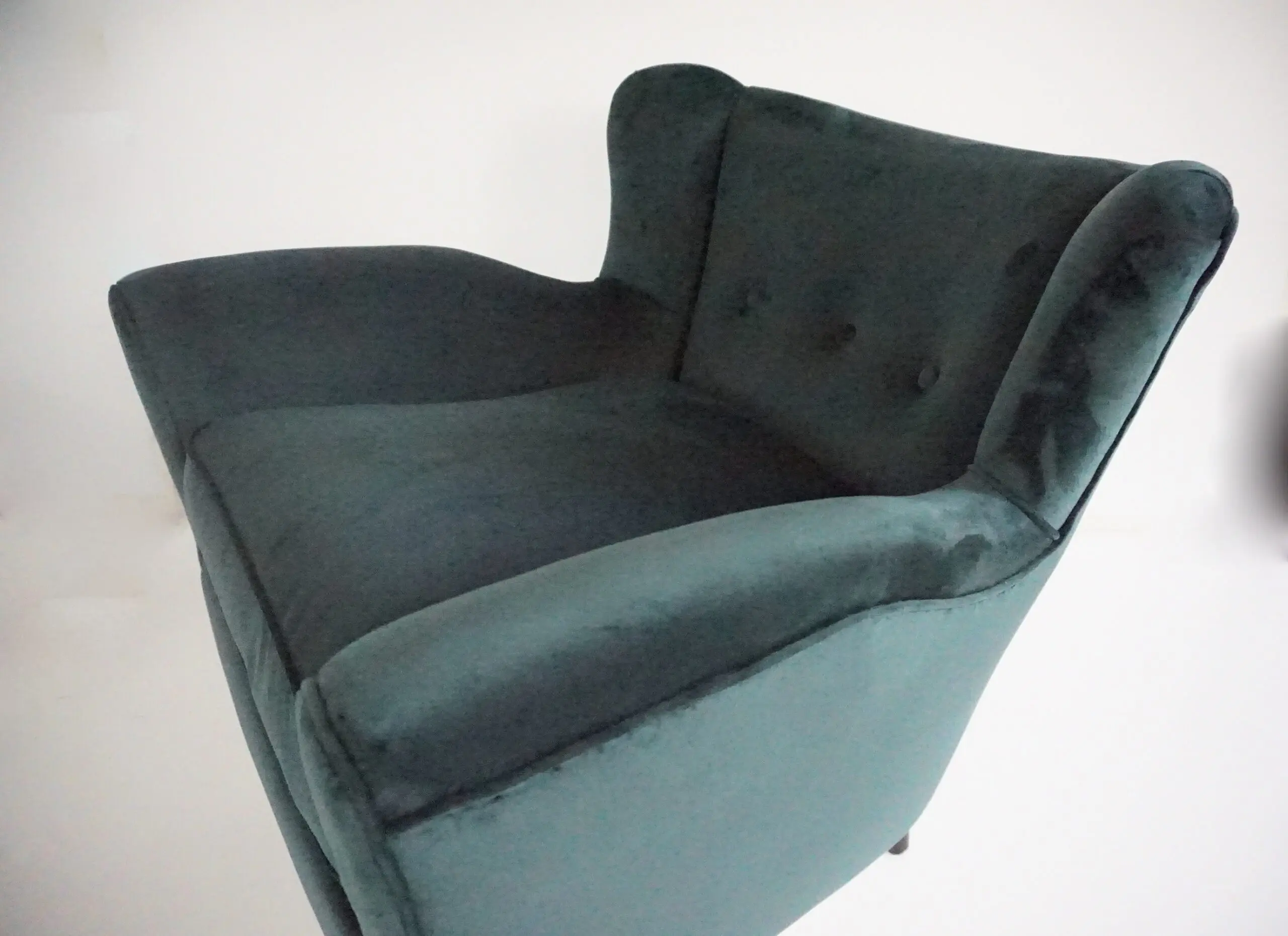 pair of fine Maurizio Tempestini forest green velvet armchairs, Florence, 1938 — photo 15