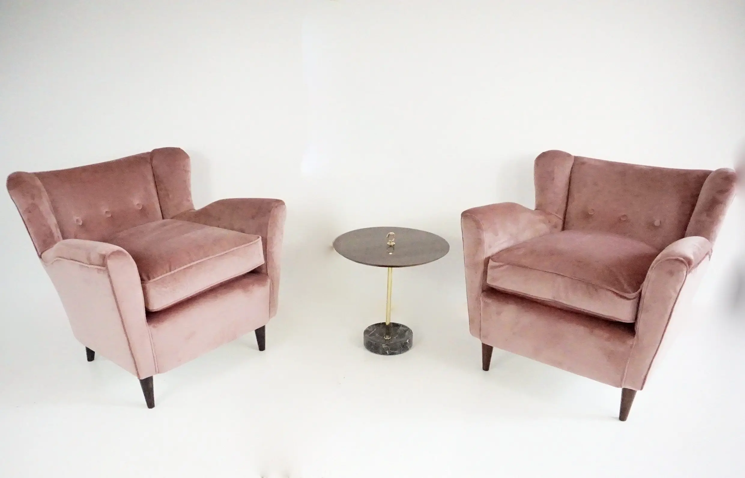 pair of fine Maurizio Tempestini old rose  velvet armchairs, Florence, 1938 — photo 19