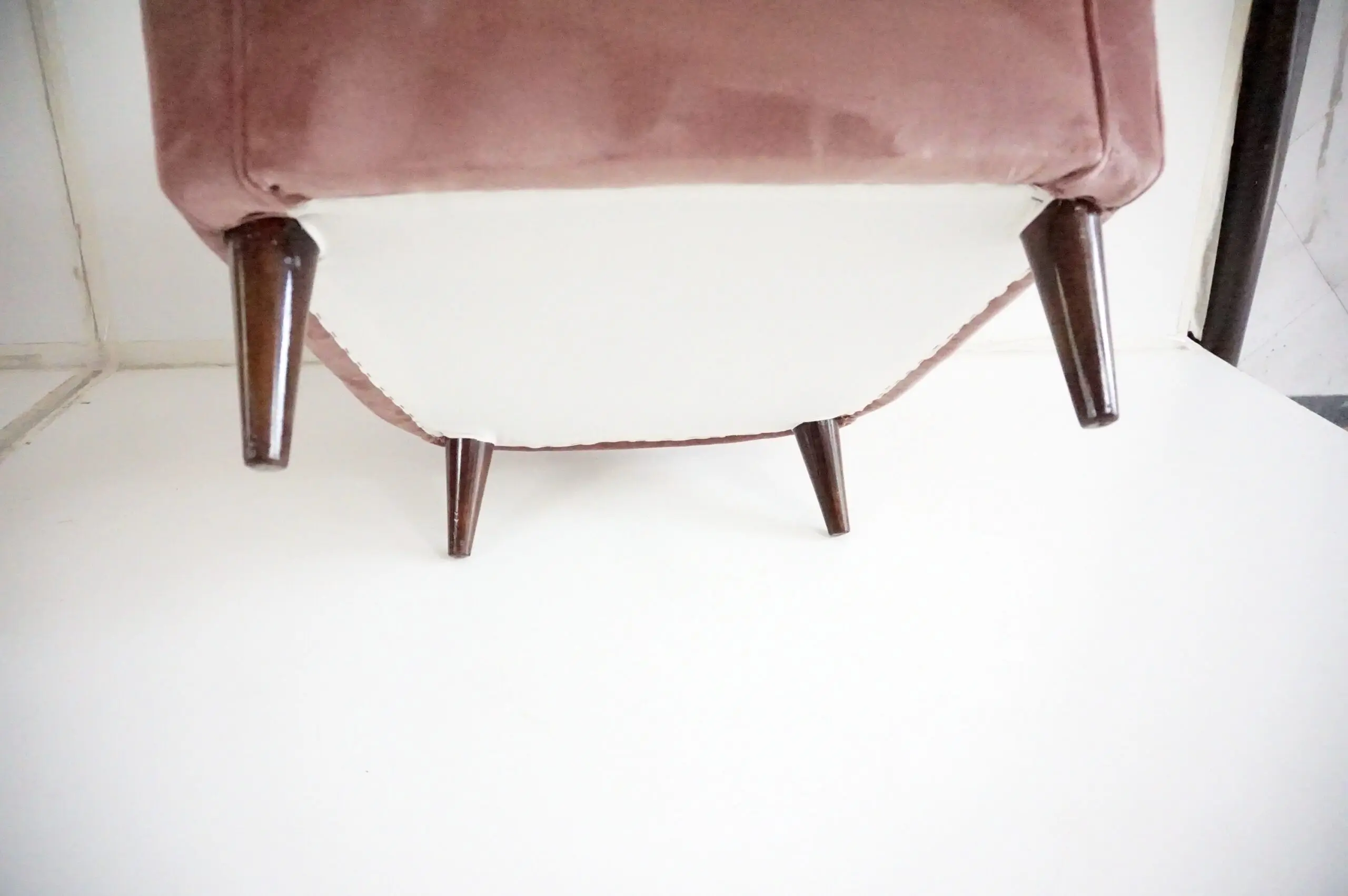 pair of fine Maurizio Tempestini old rose  velvet armchairs, Florence, 1938 — photo 14