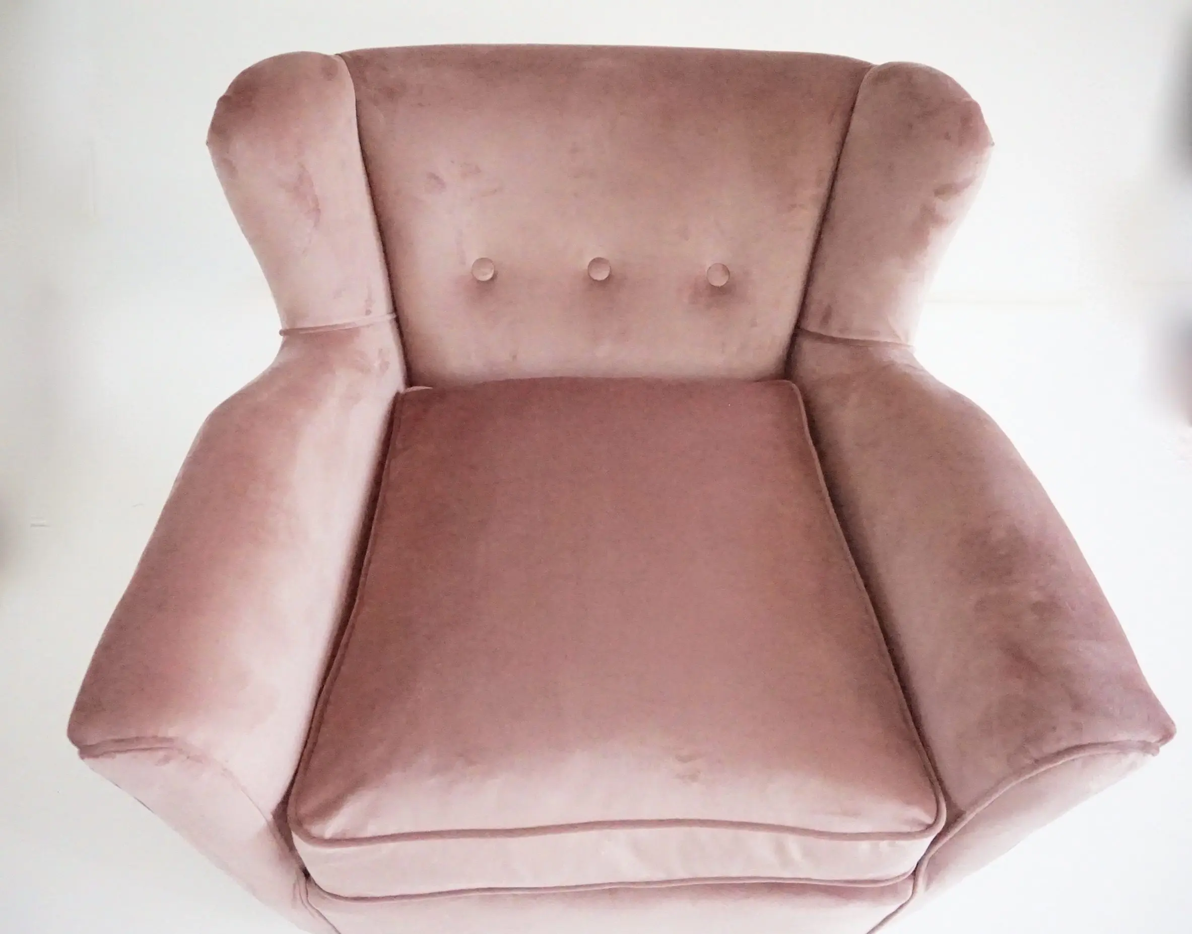 pair of fine Maurizio Tempestini old rose  velvet armchairs, Florence, 1938 — photo 17