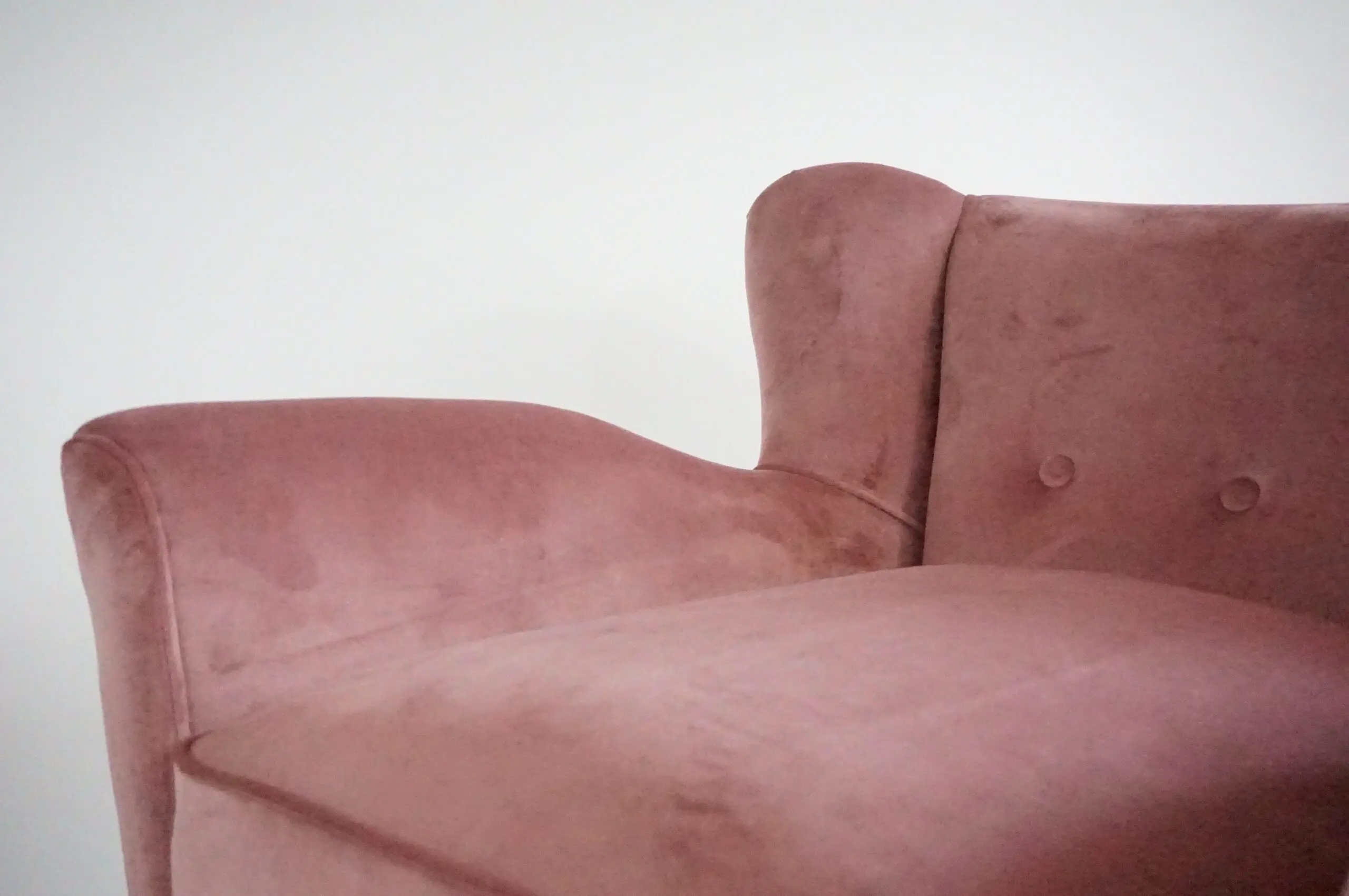 pair of fine Maurizio Tempestini old rose  velvet armchairs, Florence, 1938 — photo 12