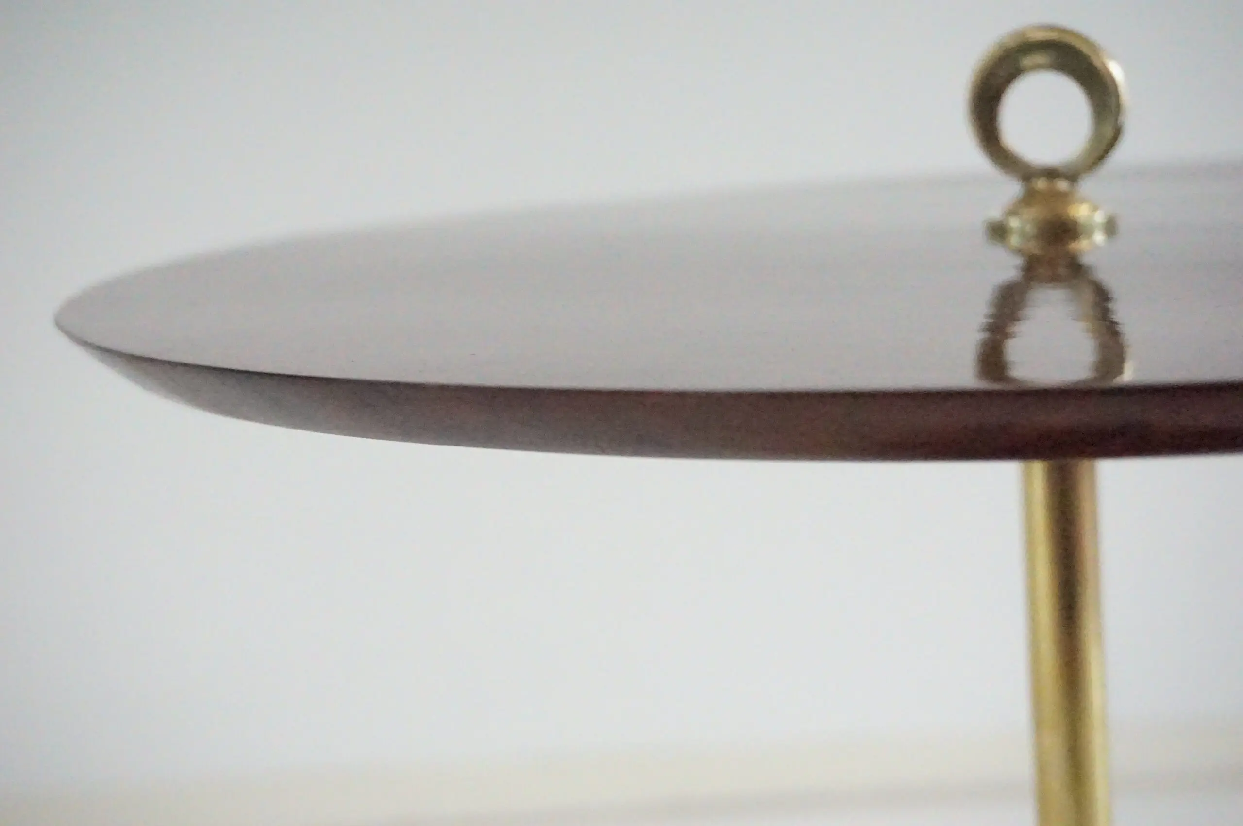 round gueridon side table brass, marble and walnut, C6, Lorenzo Ciompi, 2025 — image 3
