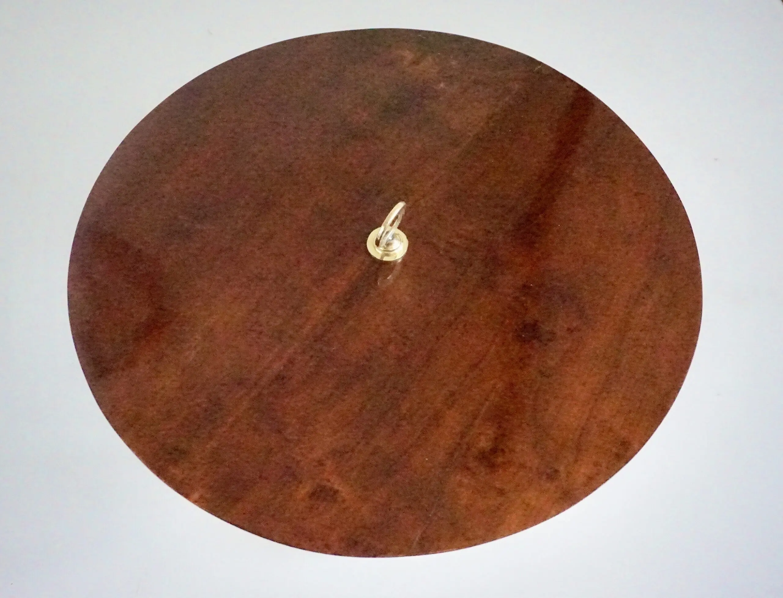 round  gueridon side table brass, marble and walnut, C6, Lorenzo Ciompi, 2025 — photo 12