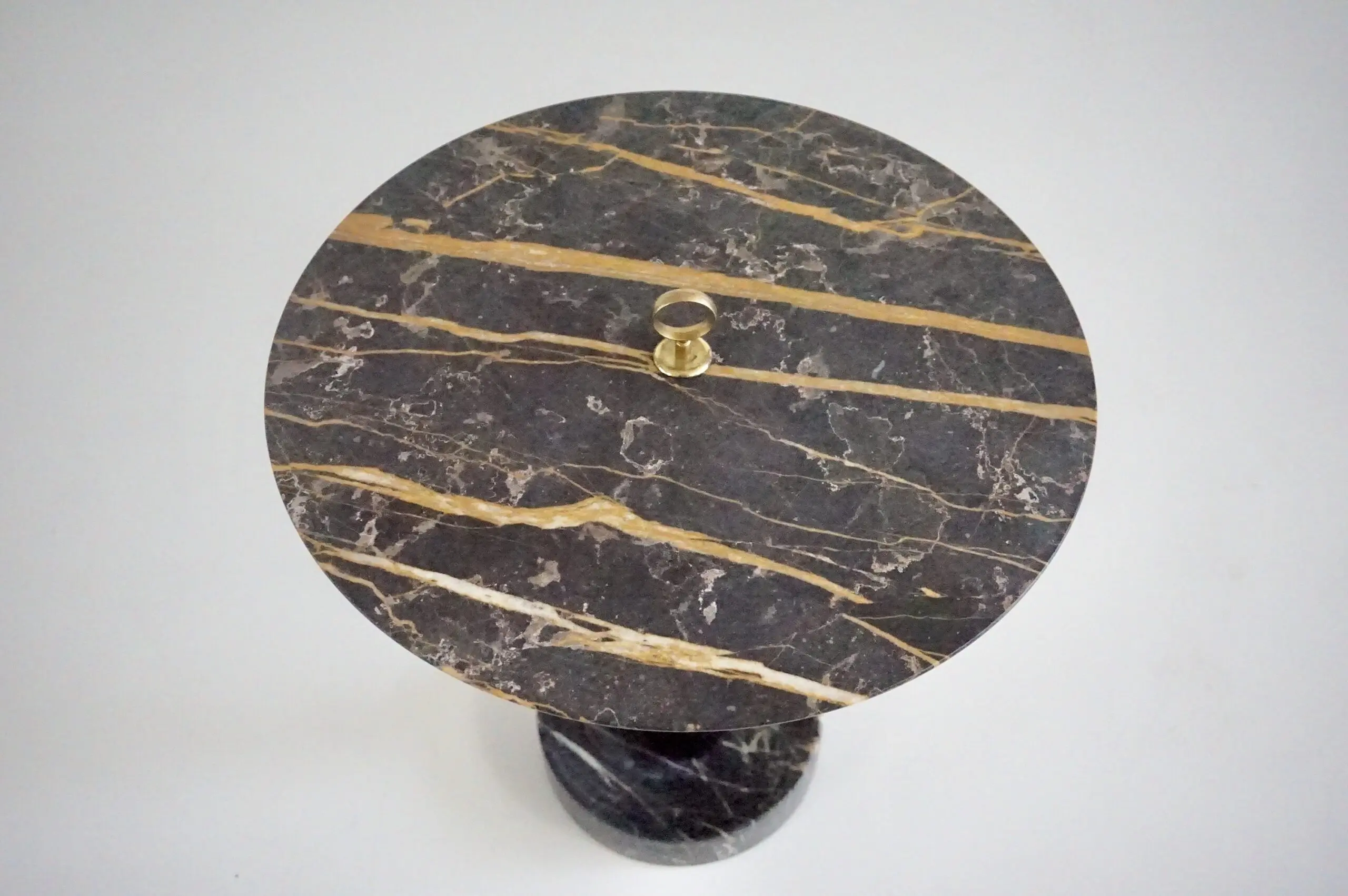 Round Gueridon Side Table marble, bamboo and brass, C-NOIRE, Lorenzo Ciompi 2025 — image 2
