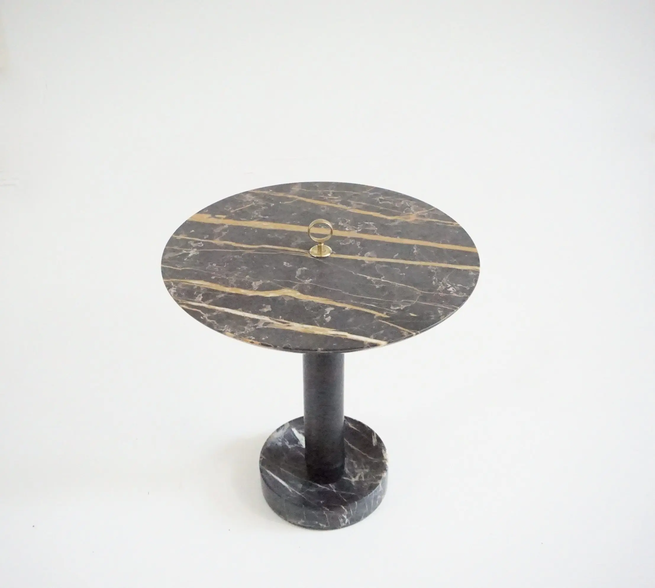 Round Gueridon Side Table marble, bamboo and brass, C-NOIRE, Lorenzo Ciompi 2025 — photo 11