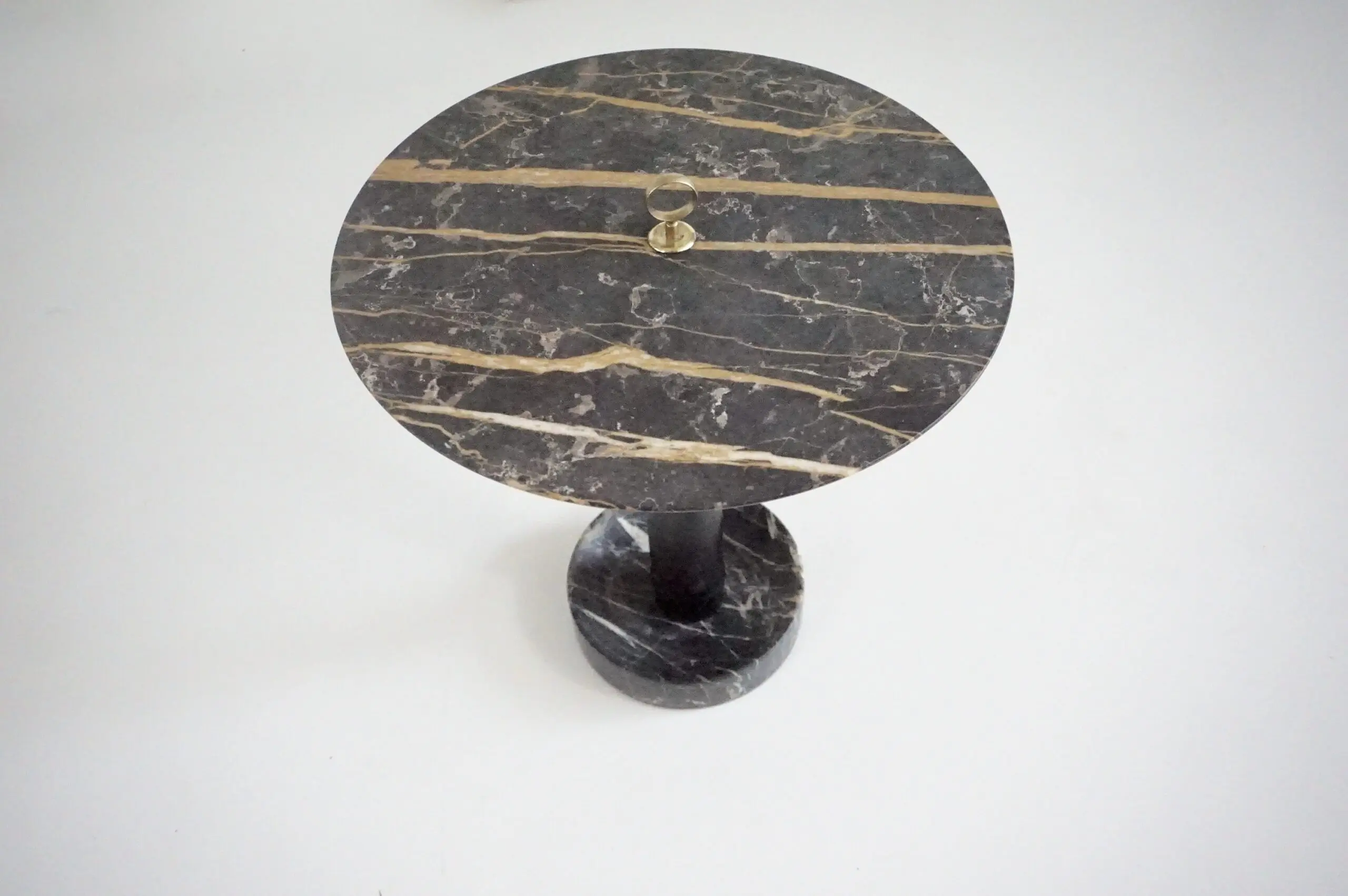 Round Gueridon Side Table marble, bamboo and brass, C-NOIRE, Lorenzo Ciompi 2025 — photo 9